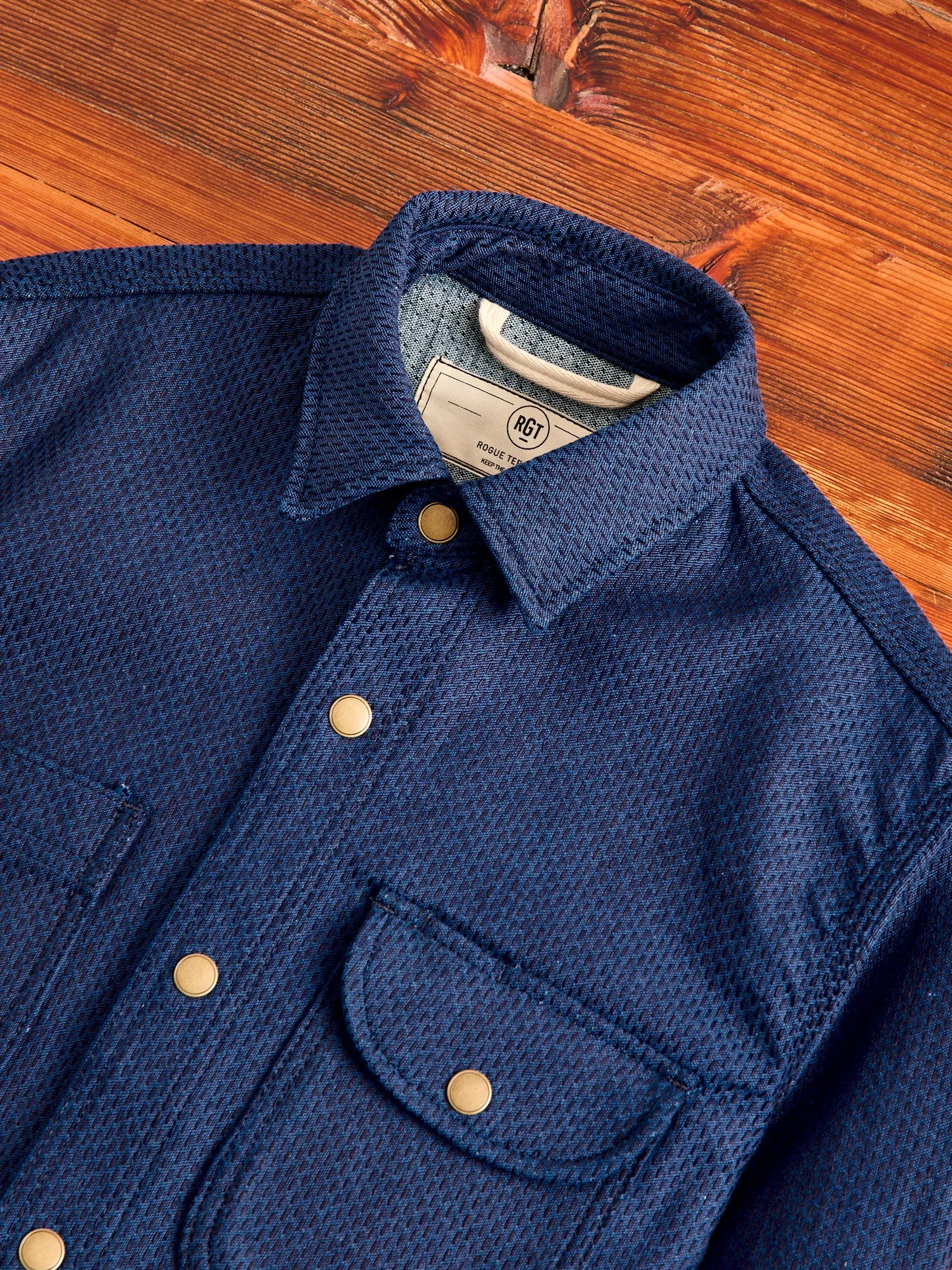 15oz Sashiko Service Shirt in Indigo