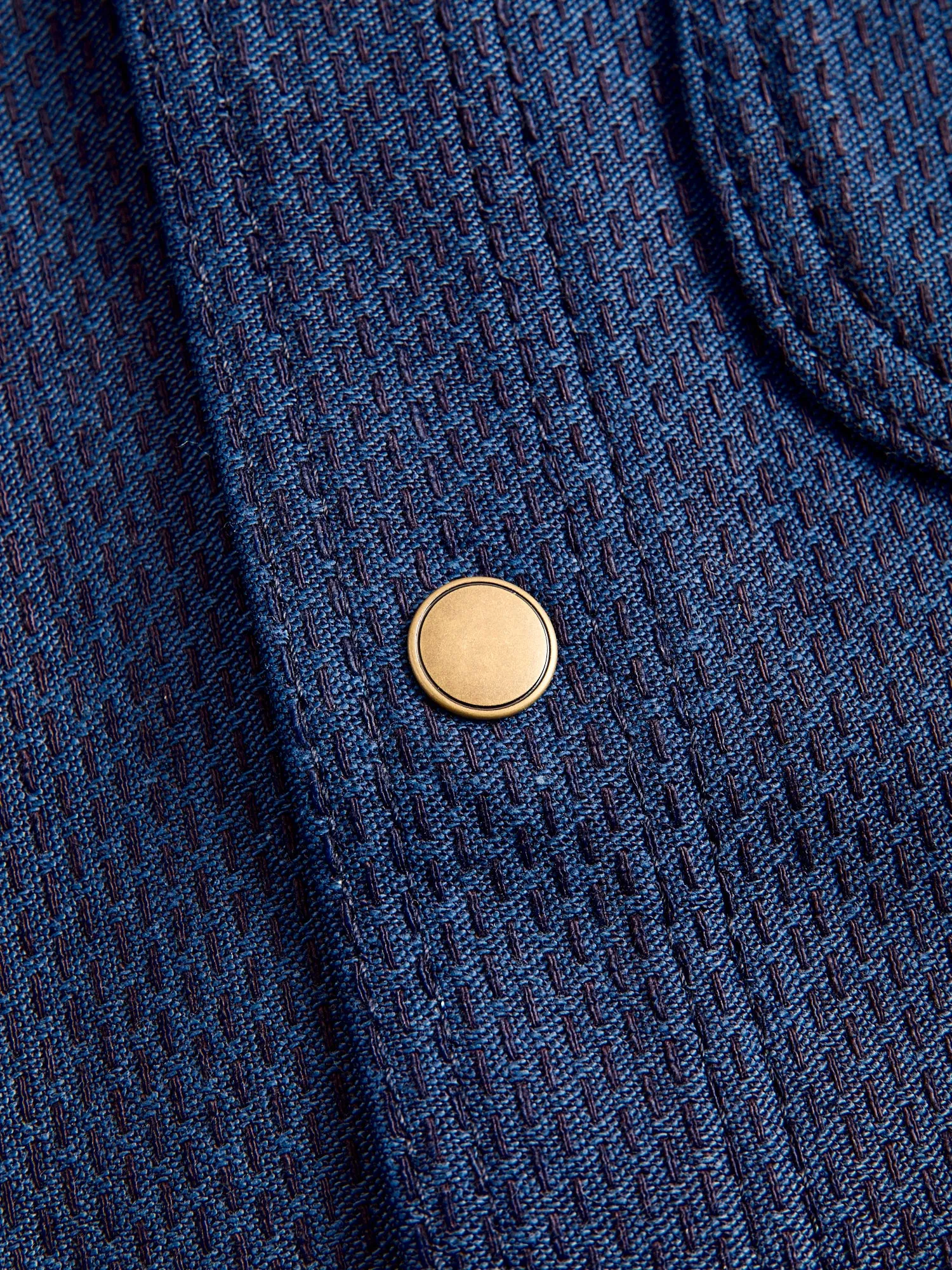 15oz Sashiko Service Shirt in Indigo