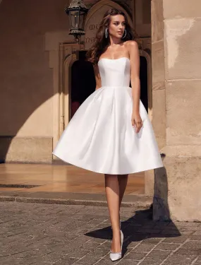 Aimishang  A-Line Cocktail Dresses Party Dress Homecoming Graduation Knee Length Sleeveless Strapless Stretch Fabric with Sleek