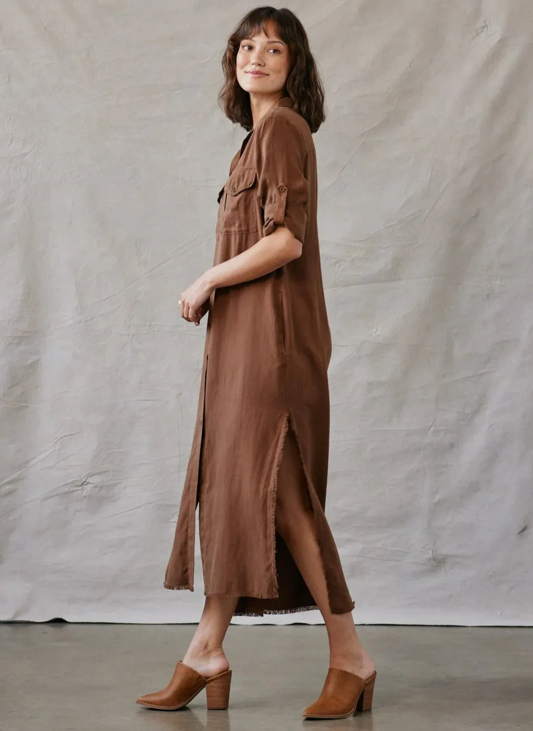 Bella Dahl Maxi Shirt Dress Golden Topaz