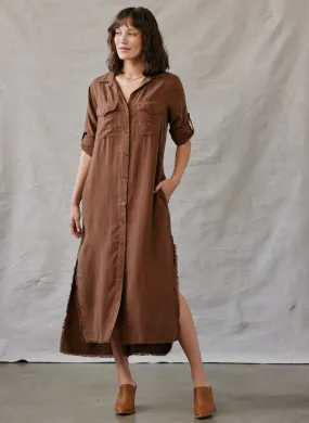 Bella Dahl Maxi Shirt Dress Golden Topaz