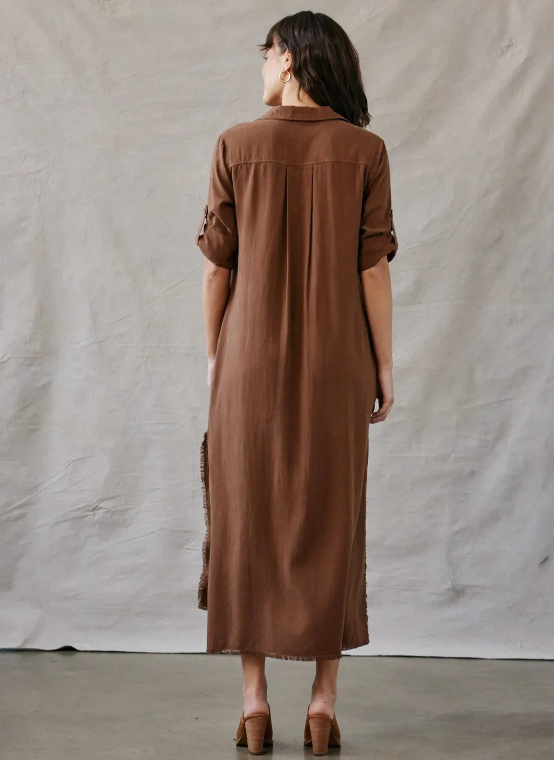Bella Dahl Maxi Shirt Dress Golden Topaz