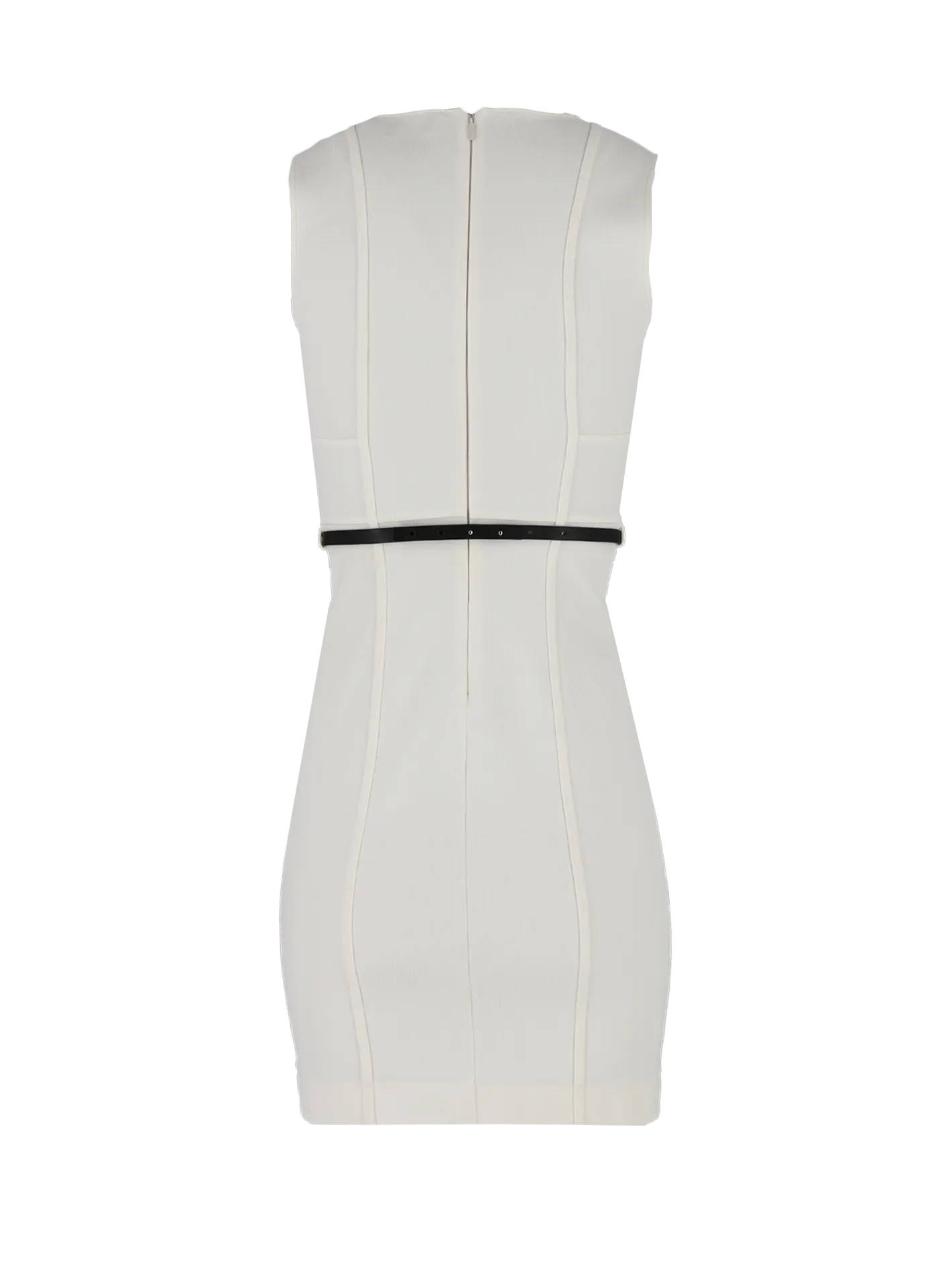 belted sleeveless knee-length dress