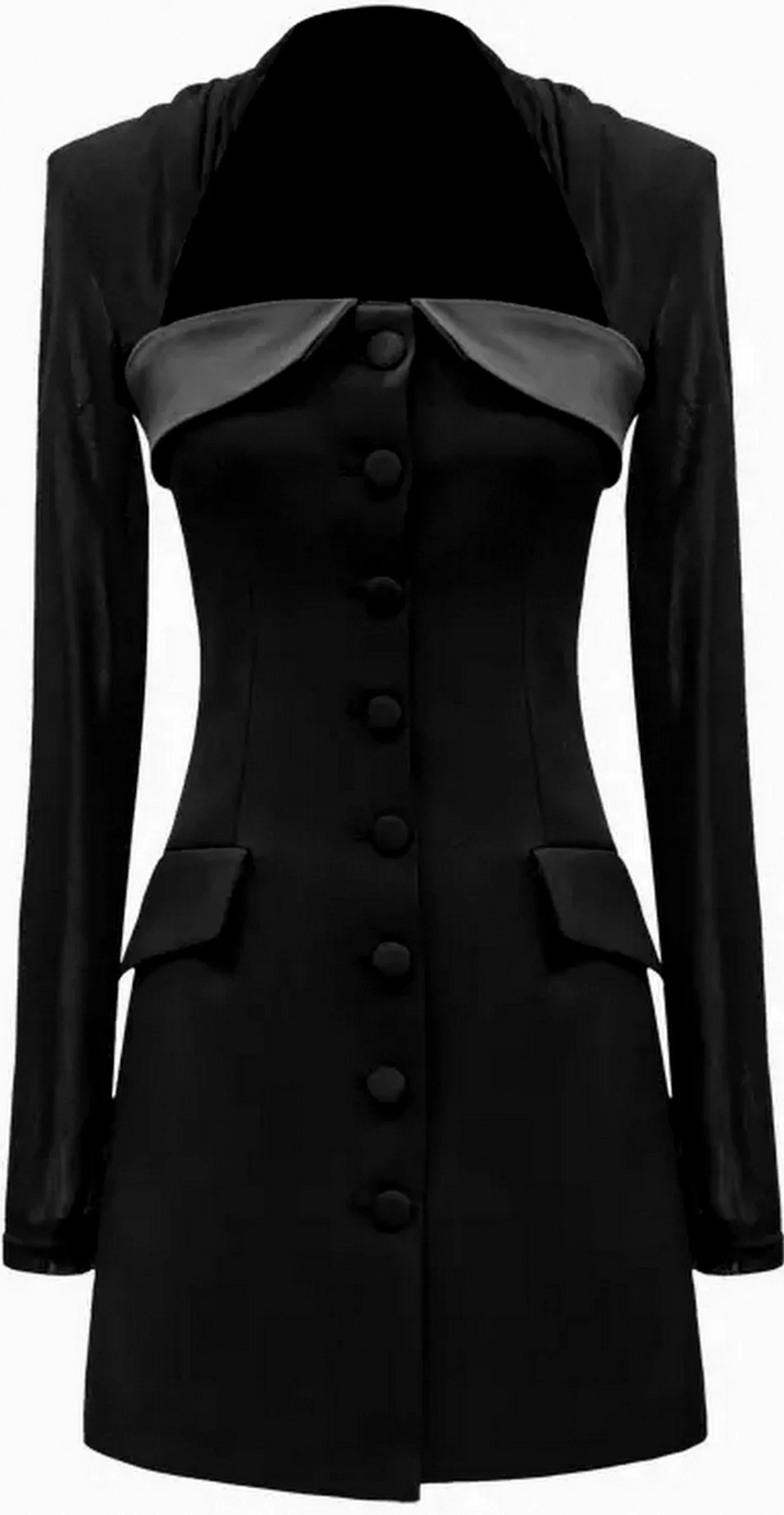 Black Buttoned Mini Dress