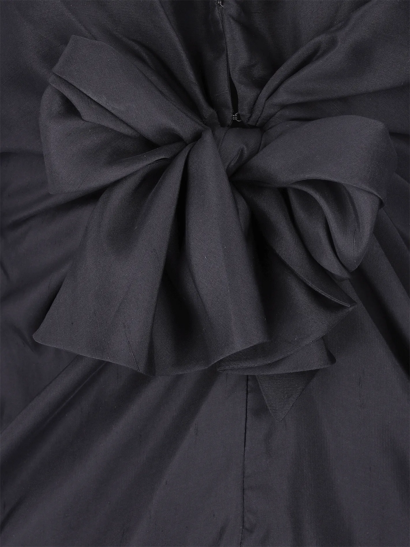 bow-detail raw silk dress