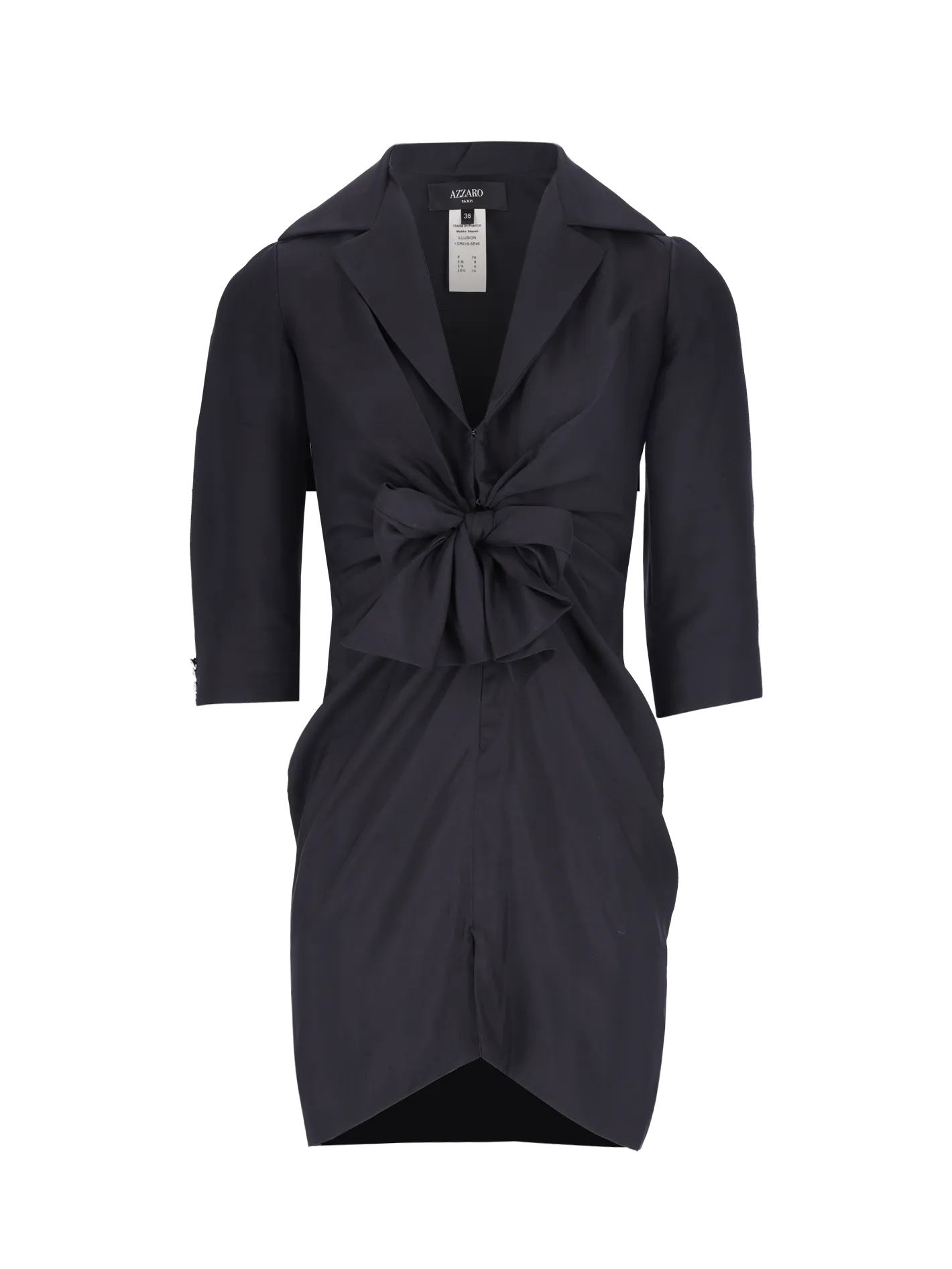 bow-detail raw silk dress