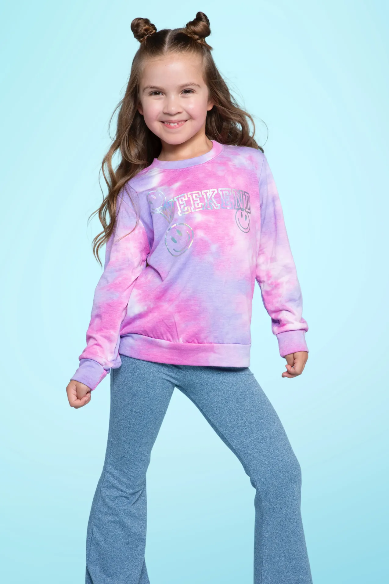 Butter French Terry Crew Sweatshirt - Pink Tie Dye Weekend