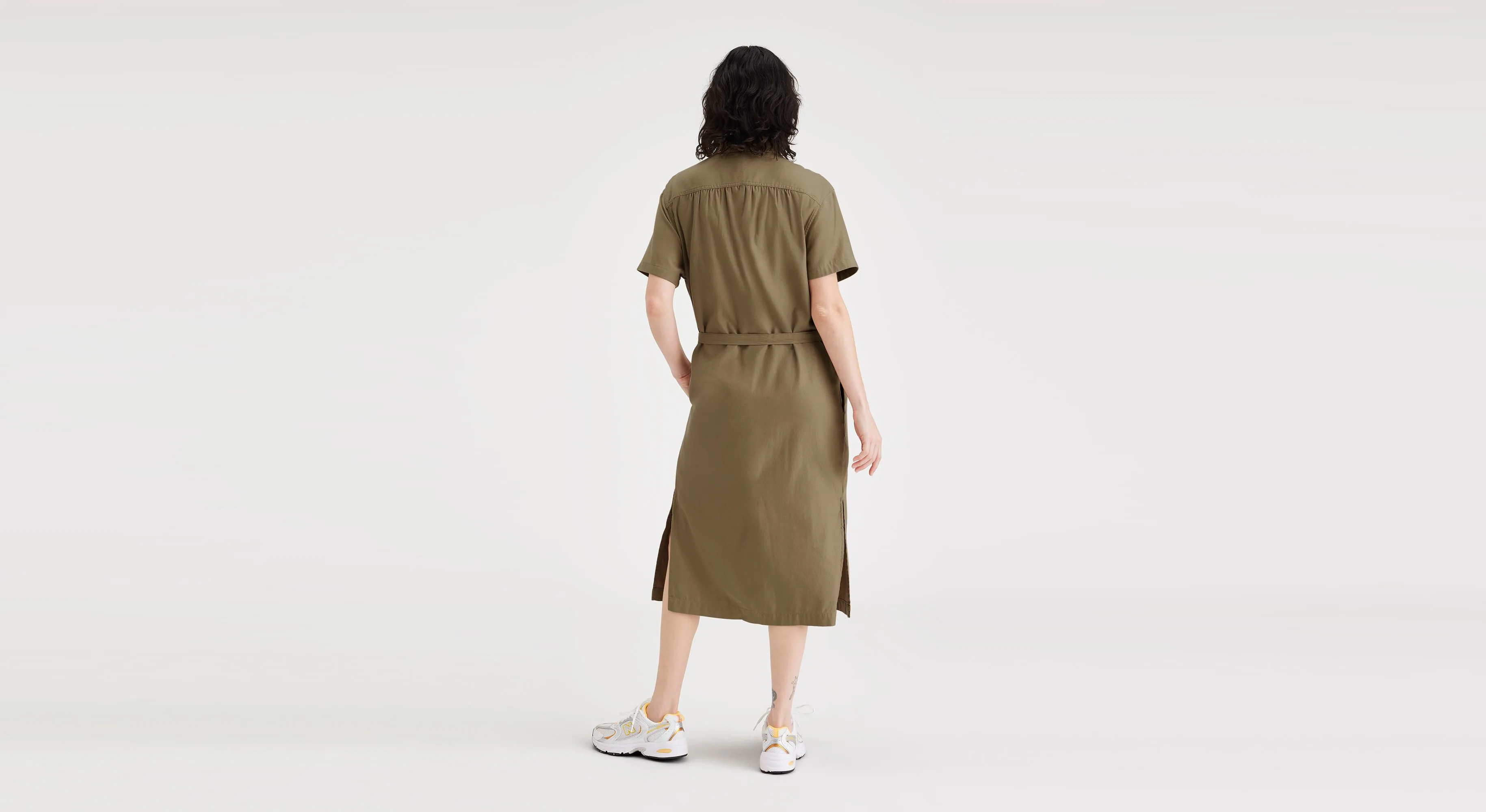 Buttoned Midi Dress