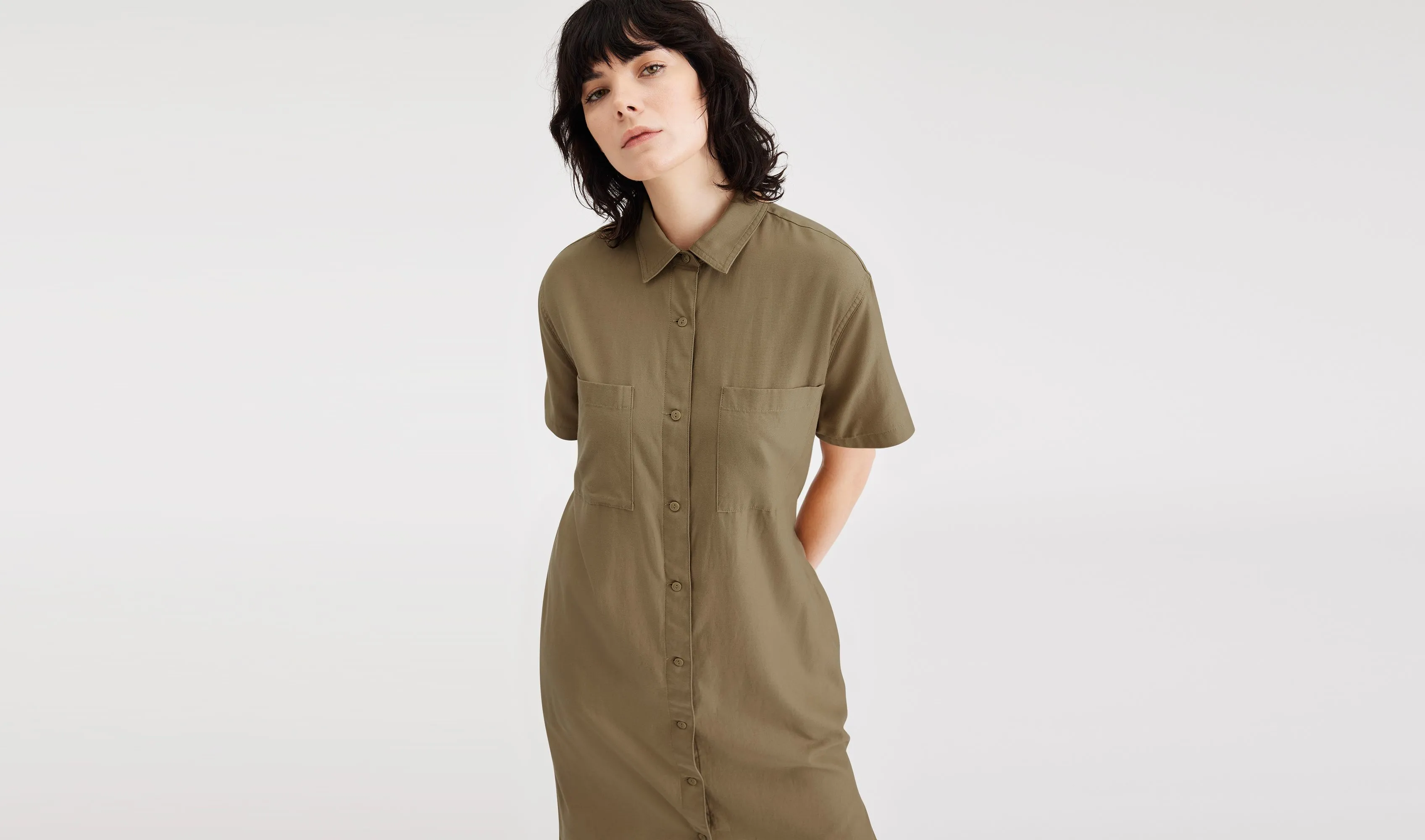Buttoned Midi Dress