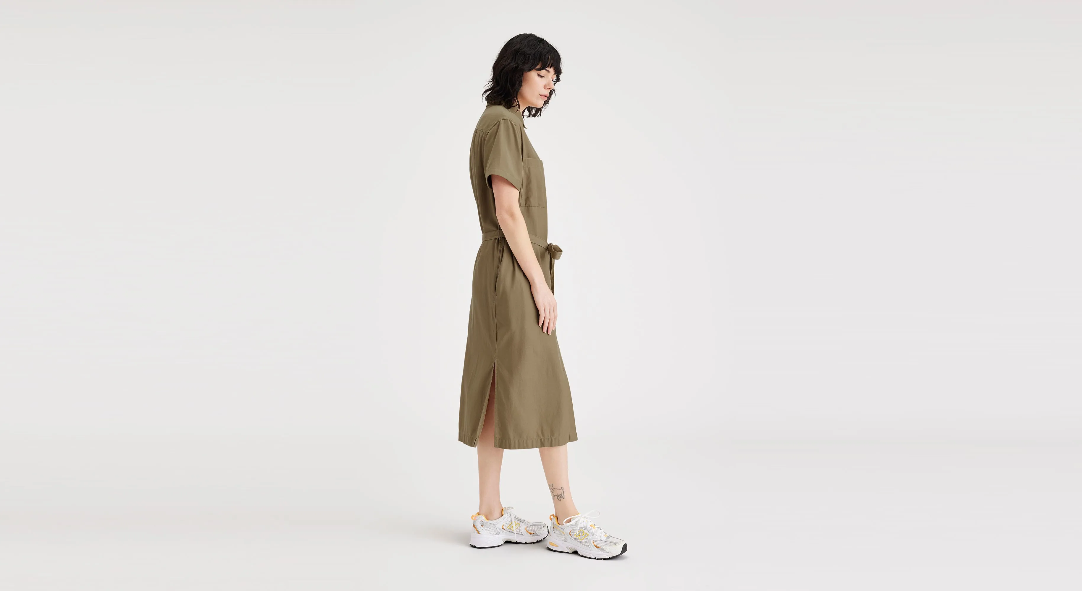 Buttoned Midi Dress