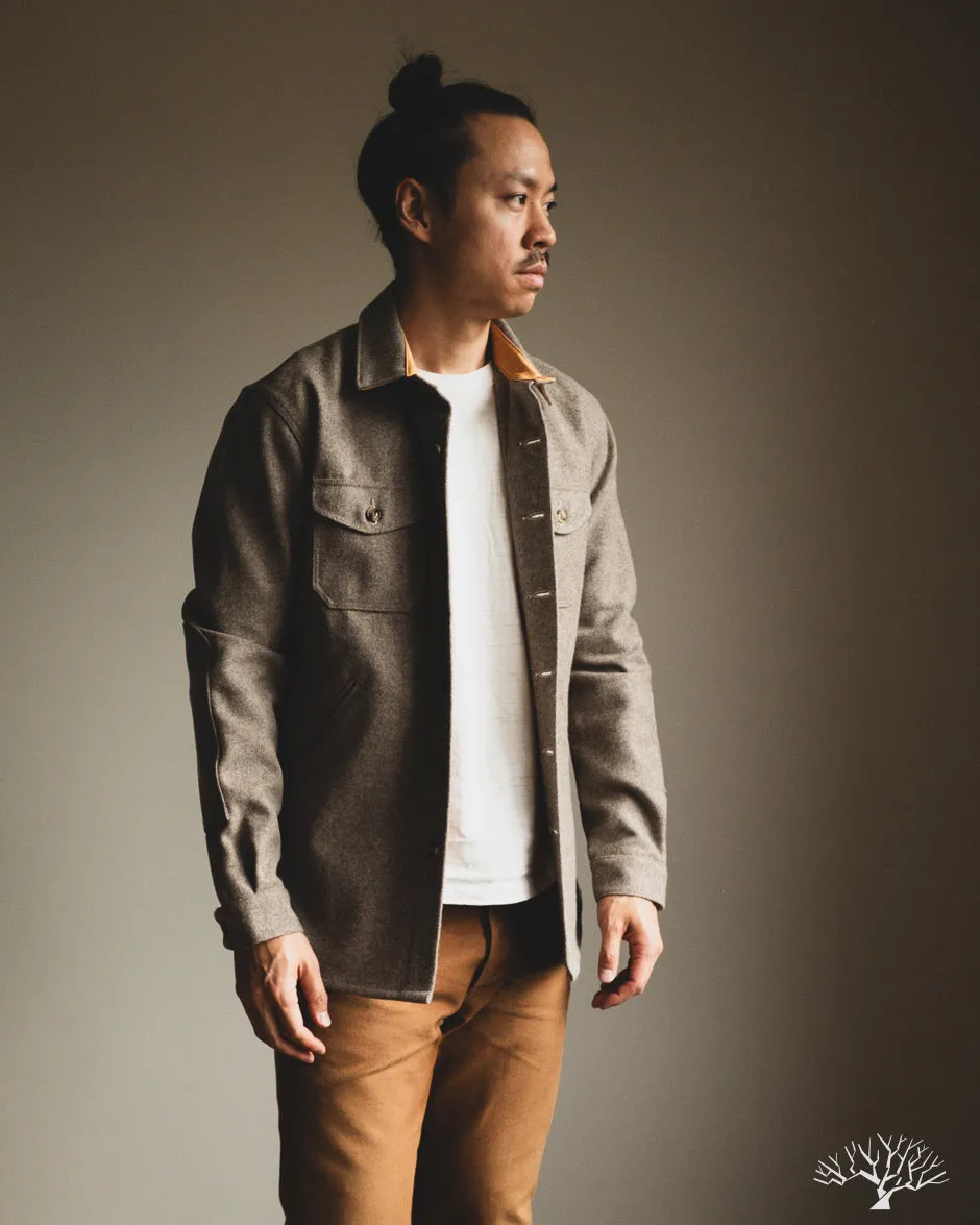 Crissman Overshirt - Oatmeal Melton Wool