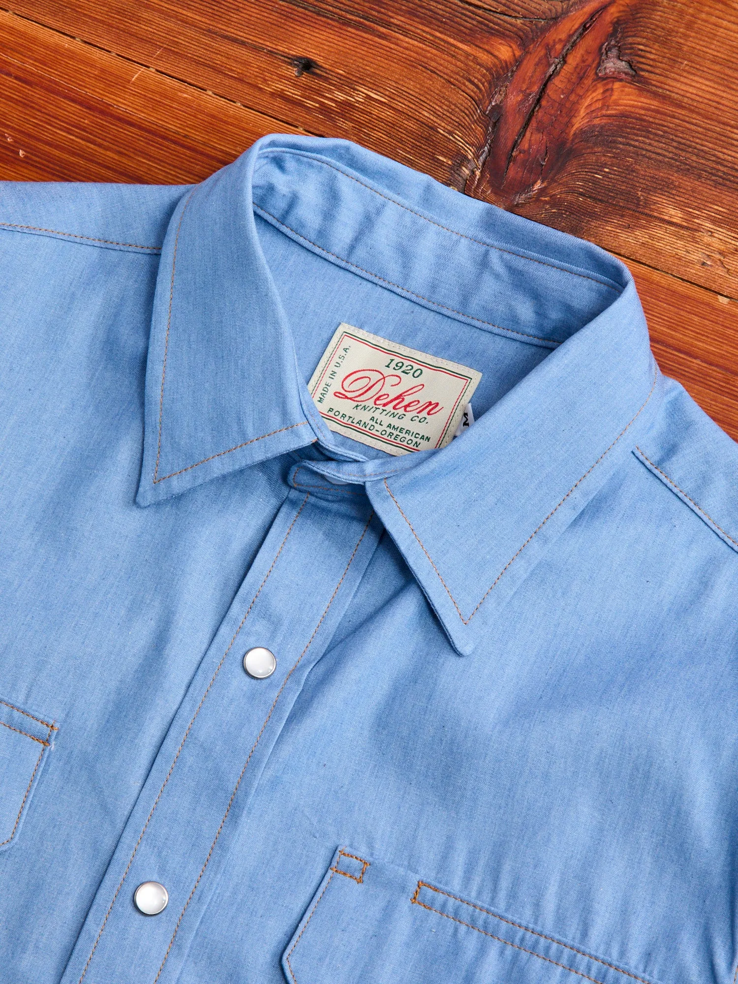 Drover Overshirt in Light Indigo Chambray