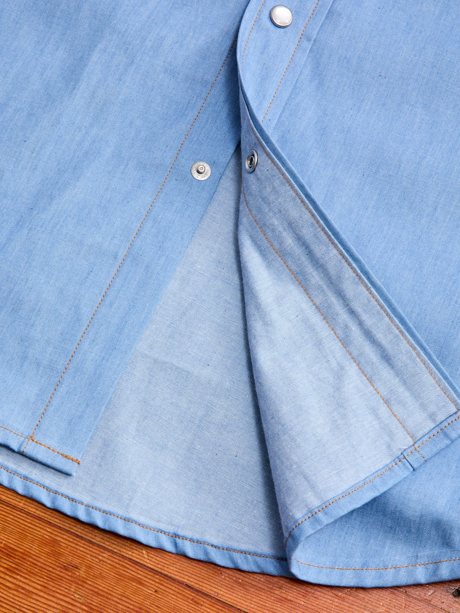 Drover Overshirt in Light Indigo Chambray
