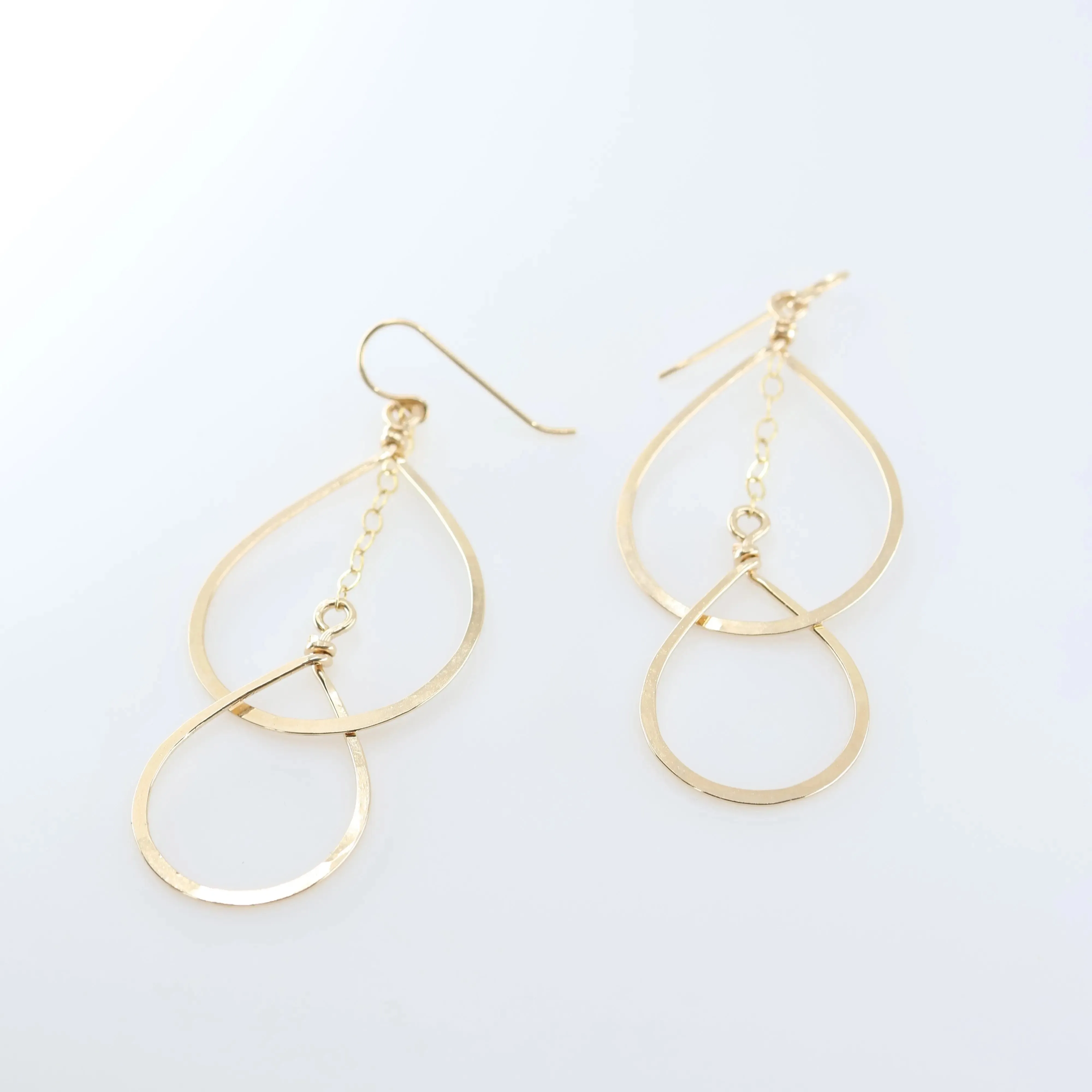 Forged Double Teardrop Statement Earrings
