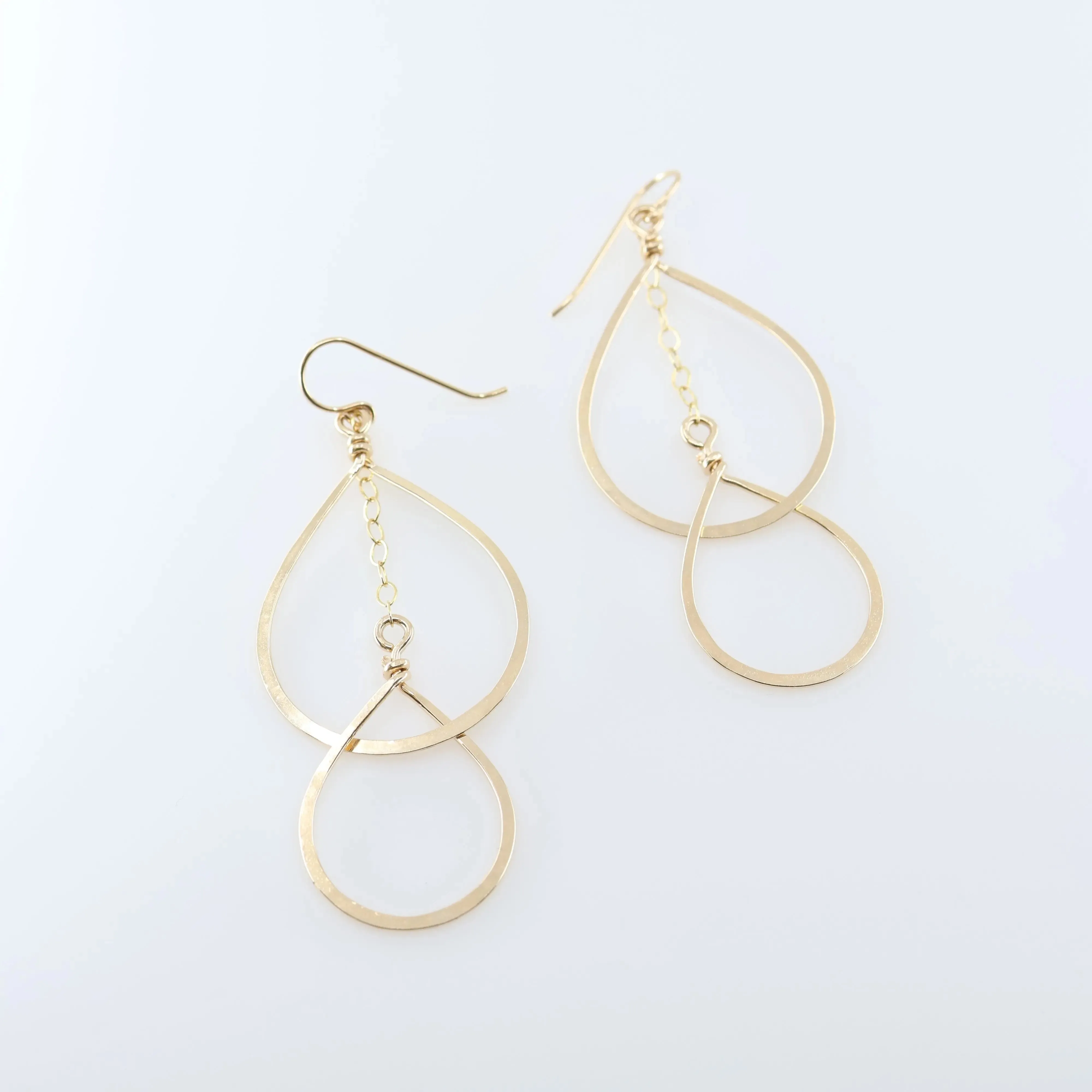 Forged Double Teardrop Statement Earrings