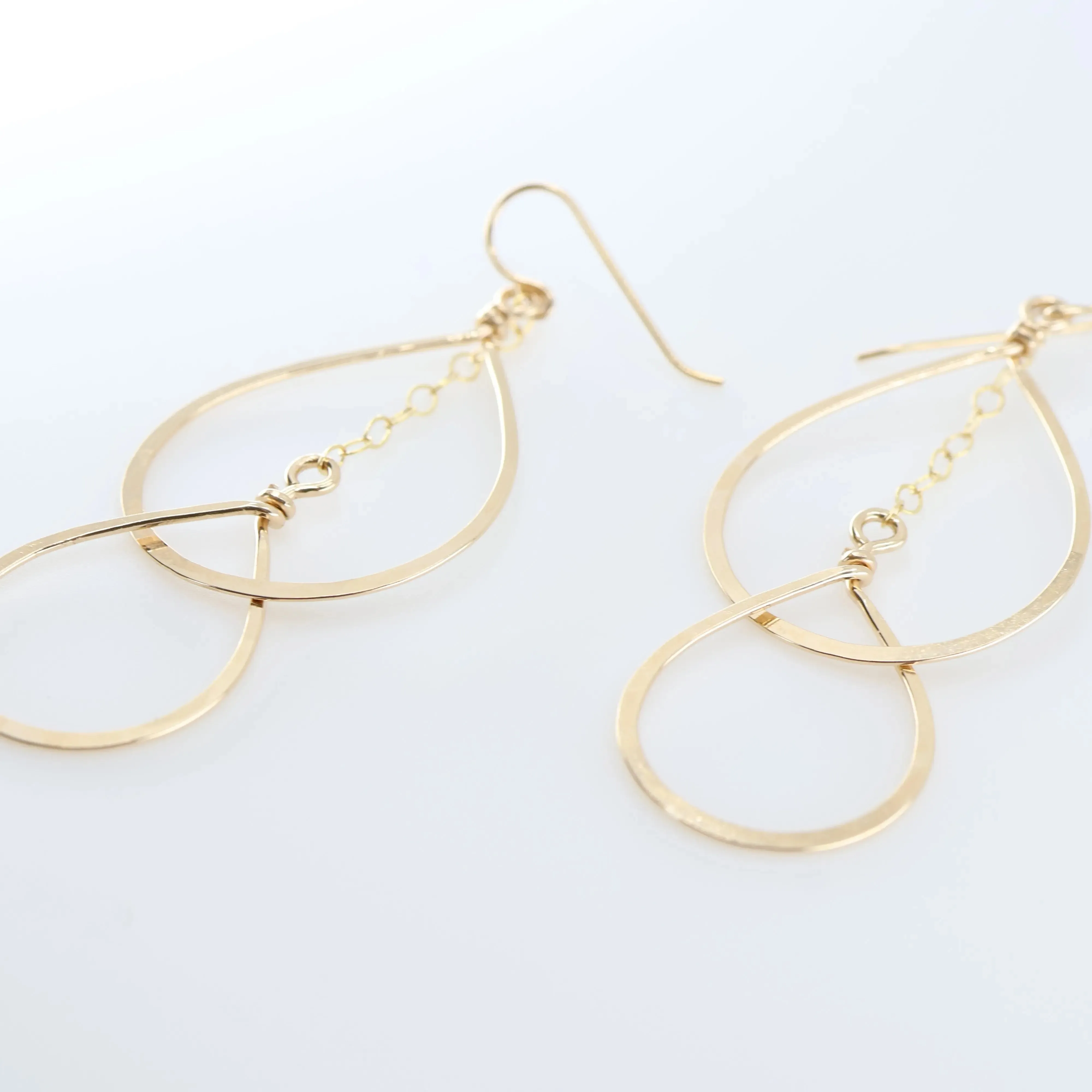 Forged Double Teardrop Statement Earrings