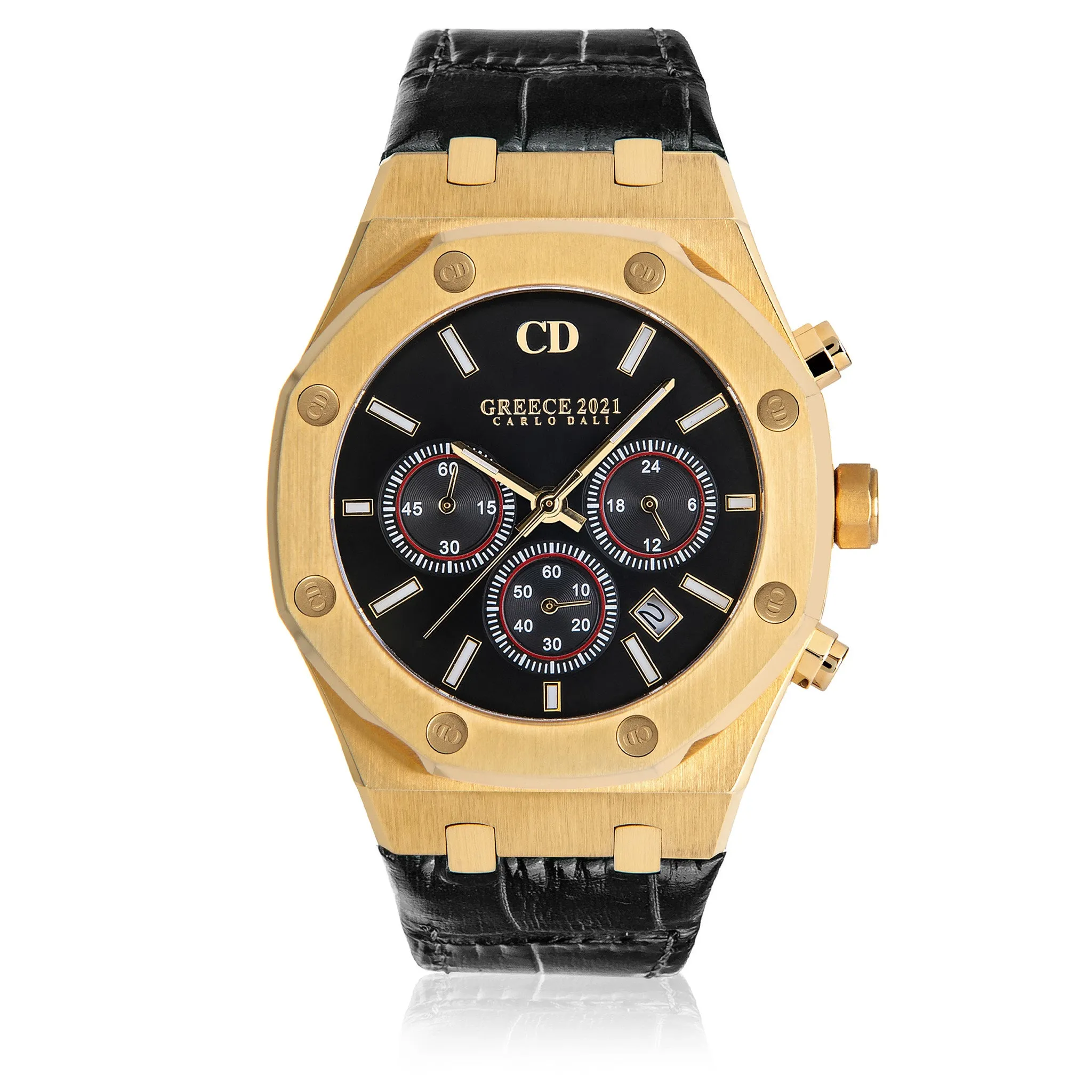 GREECE 2021 Chronograph leather Black Limited watch