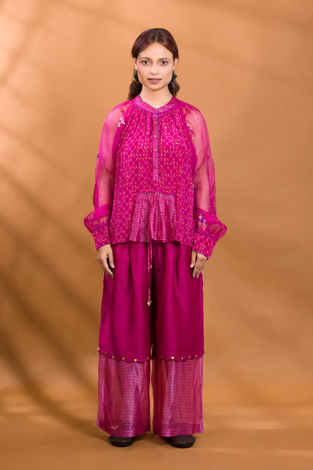 GULKAND FLORAL TOP WITH PALAZZO PANTS