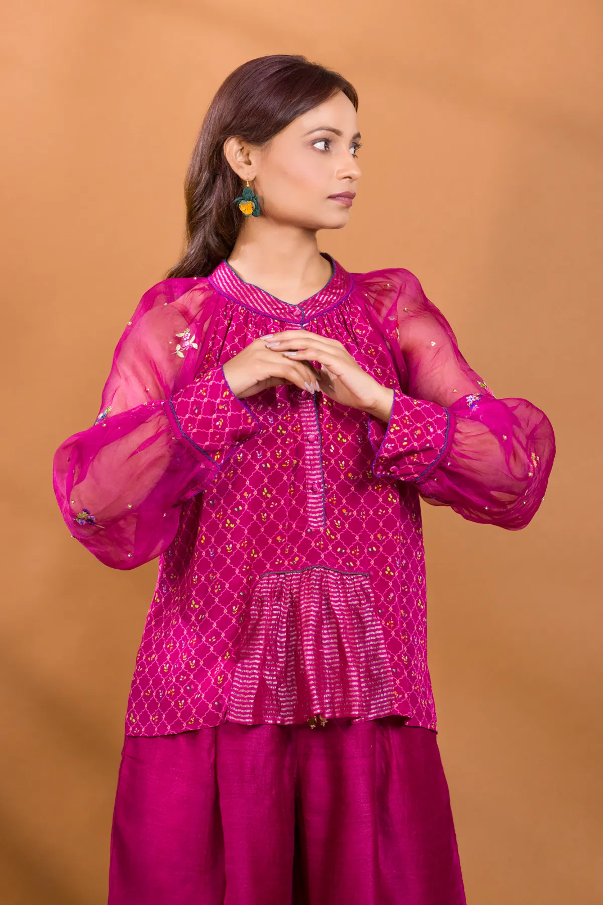 GULKAND FLORAL TOP WITH PALAZZO PANTS