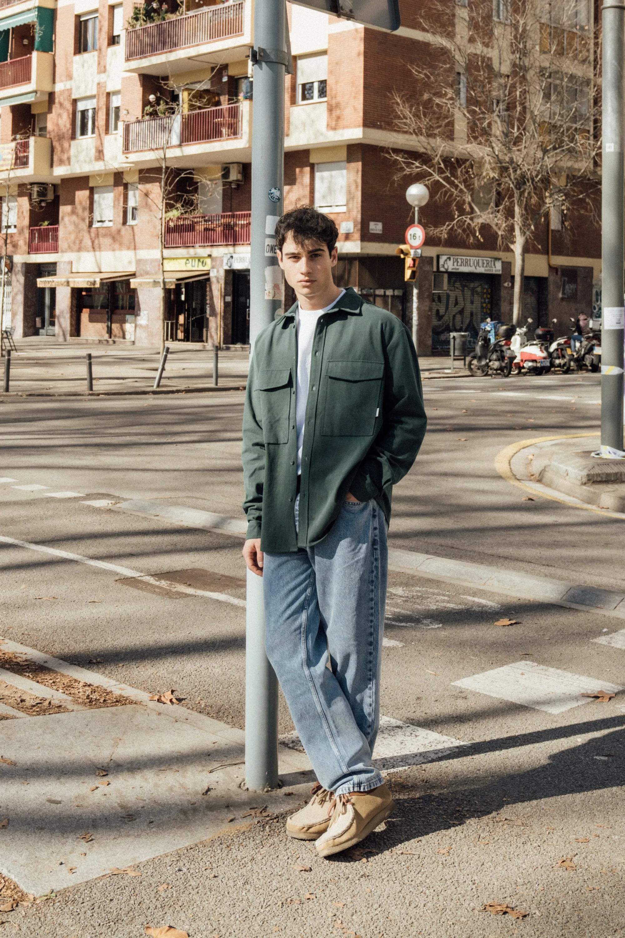 HEAVY CANVAS LONGSLEEVE SHIRT - BOTTLE GREEN