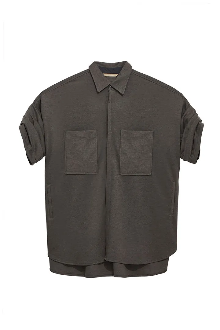 ISAKIN X l l O S A - KIRT CAPESHIRT GREEN ASHES