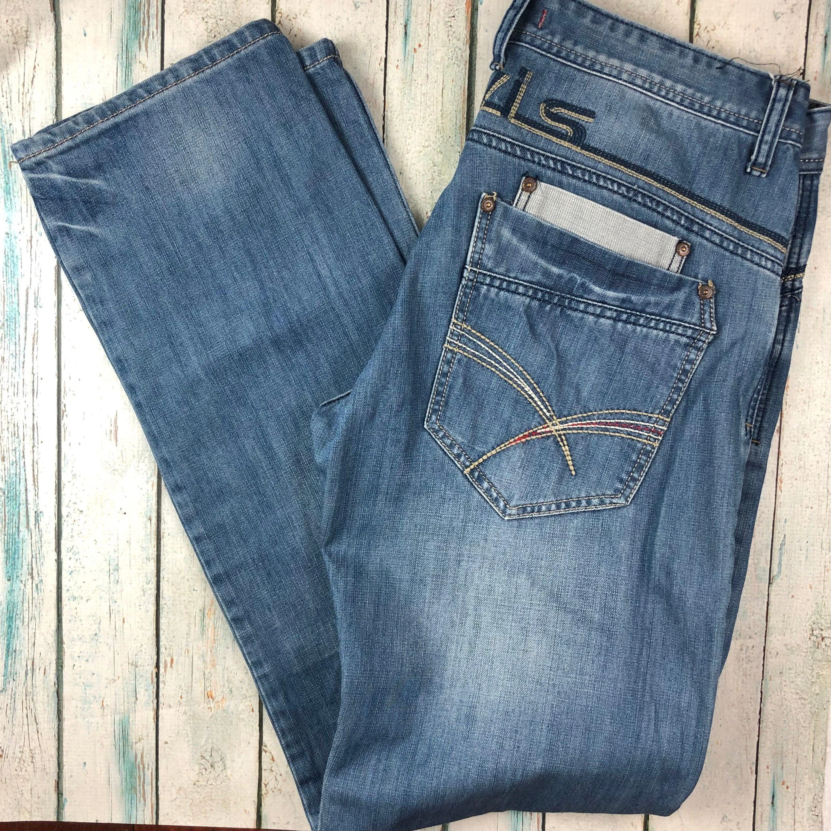 Jaylvis Jeans Classic Tapered Fit Mens Logo Jeans - Size 34/34