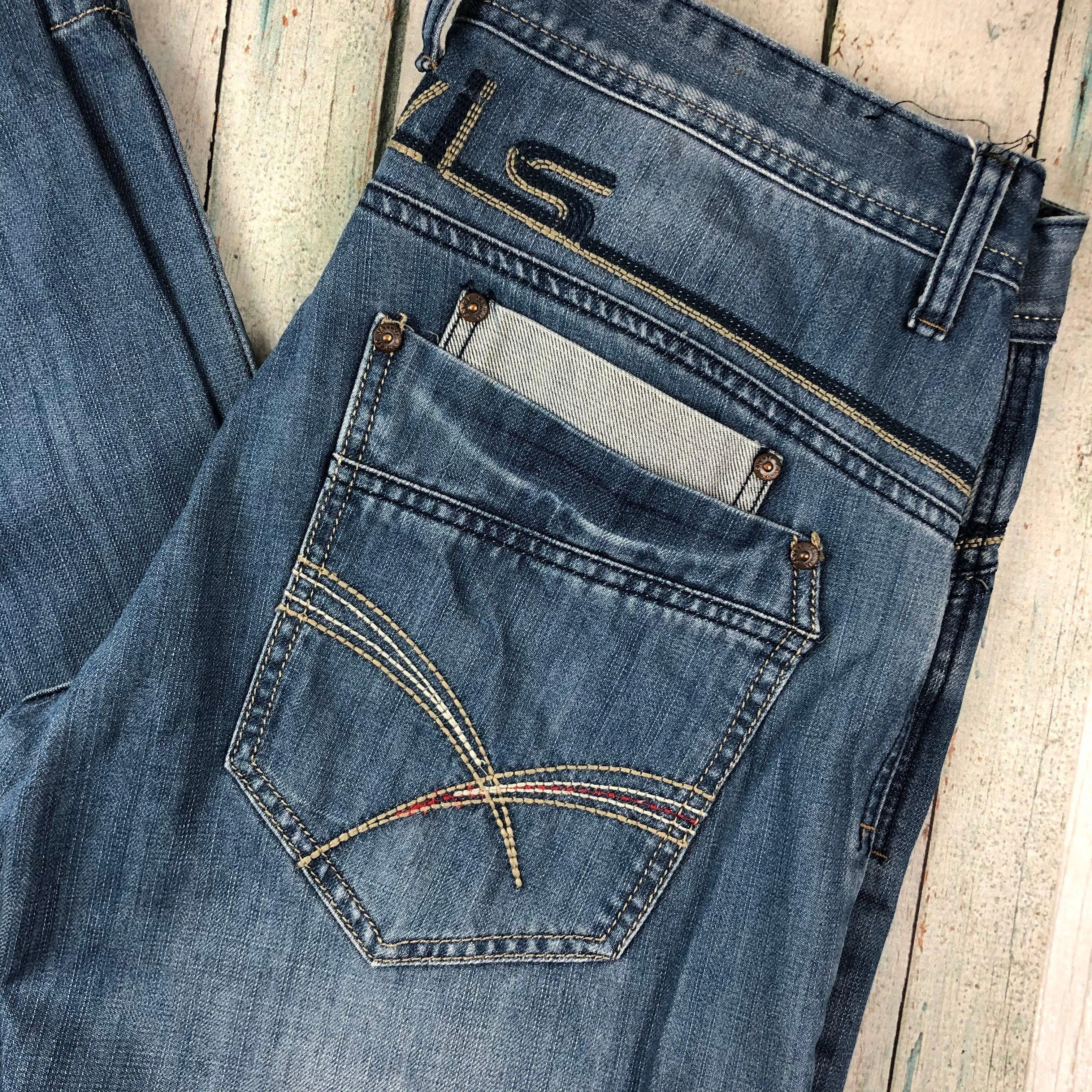 Jaylvis Jeans Classic Tapered Fit Mens Logo Jeans - Size 34/34