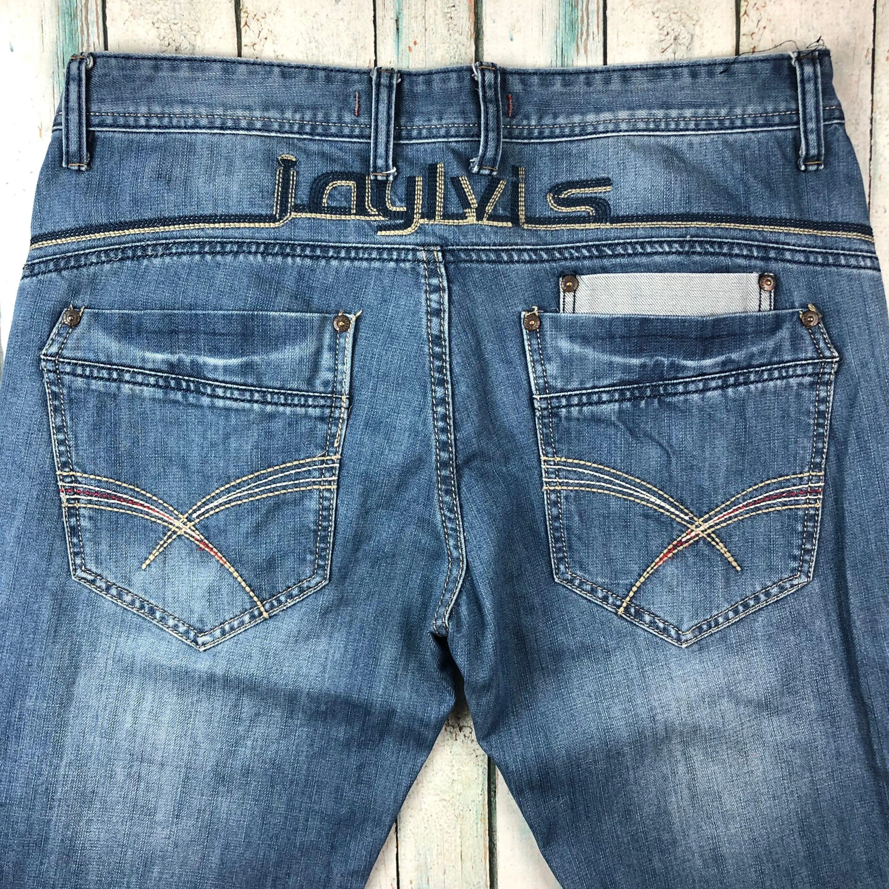 Jaylvis Jeans Classic Tapered Fit Mens Logo Jeans - Size 34/34