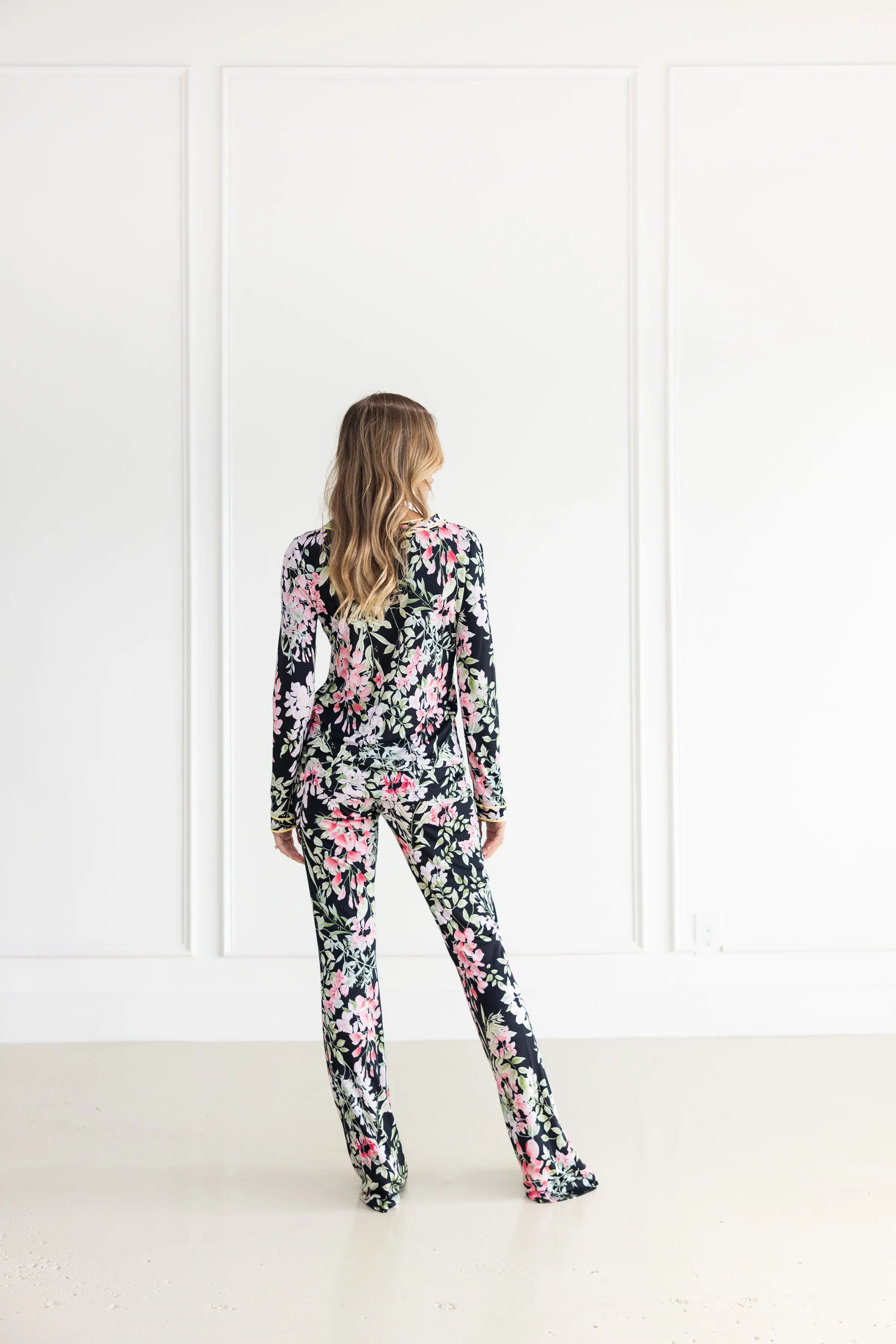Leonard Paris Narcisse Floral Flare Pant