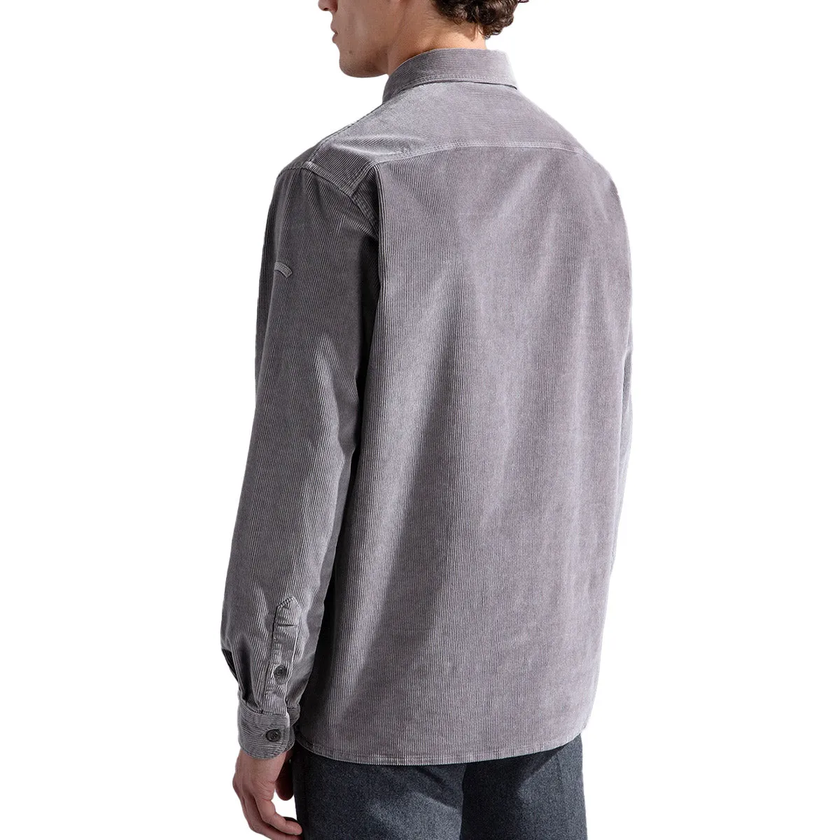 Light Grey Velvet Corduroy Overshirt