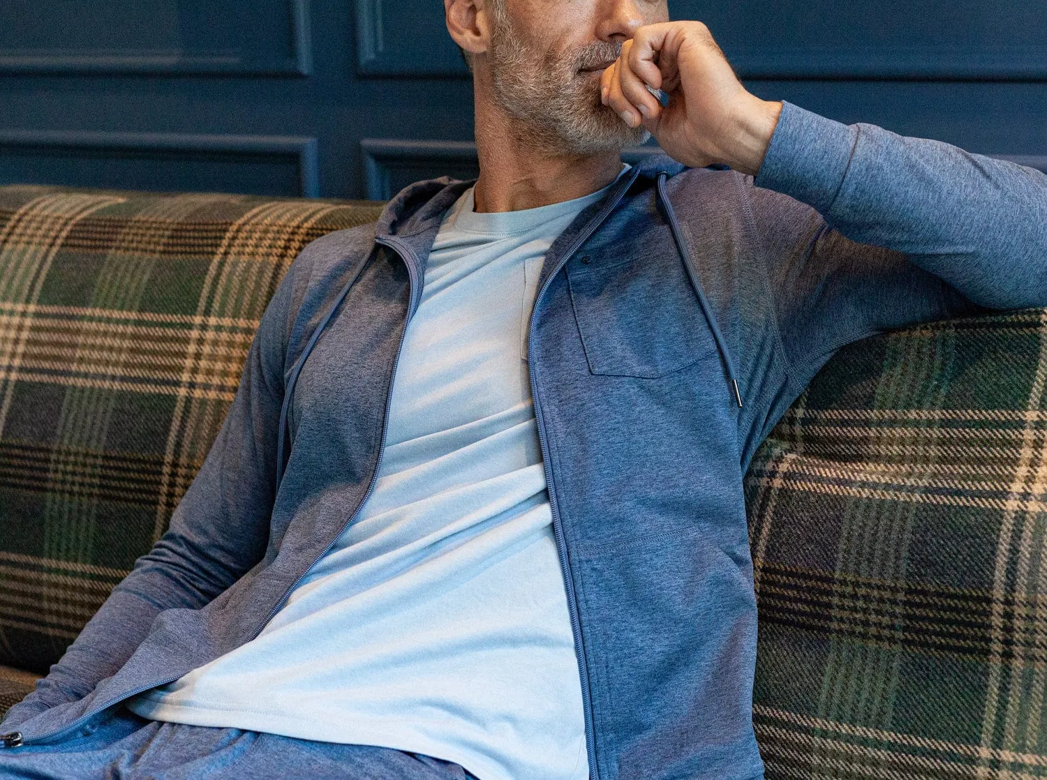 Lounge Zip-Up Hoodie - Navy