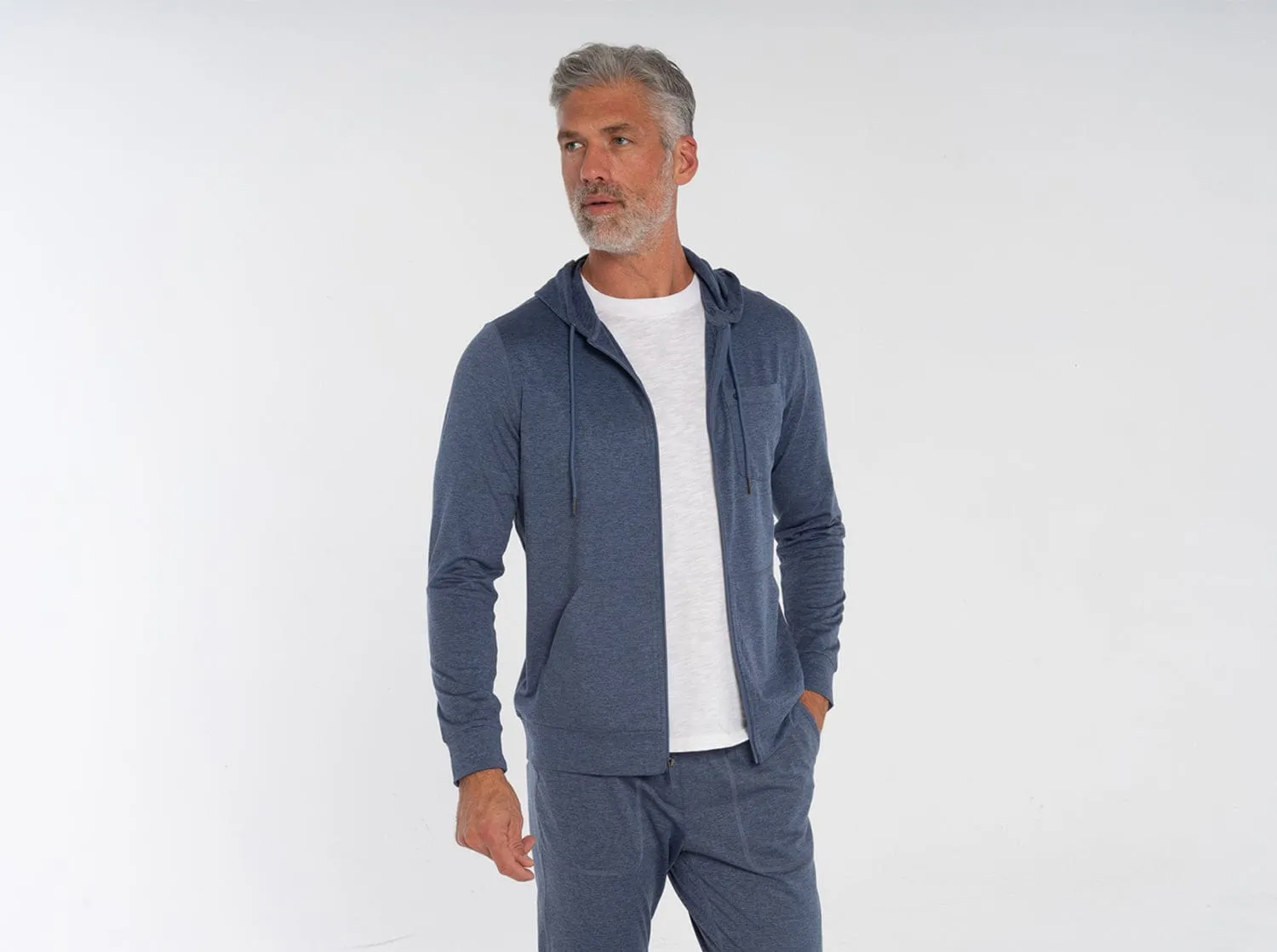 Lounge Zip-Up Hoodie - Navy