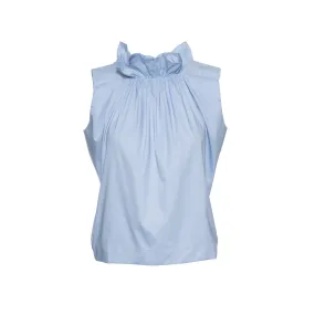 Lucia Ruffle Top in brrr° Oxford