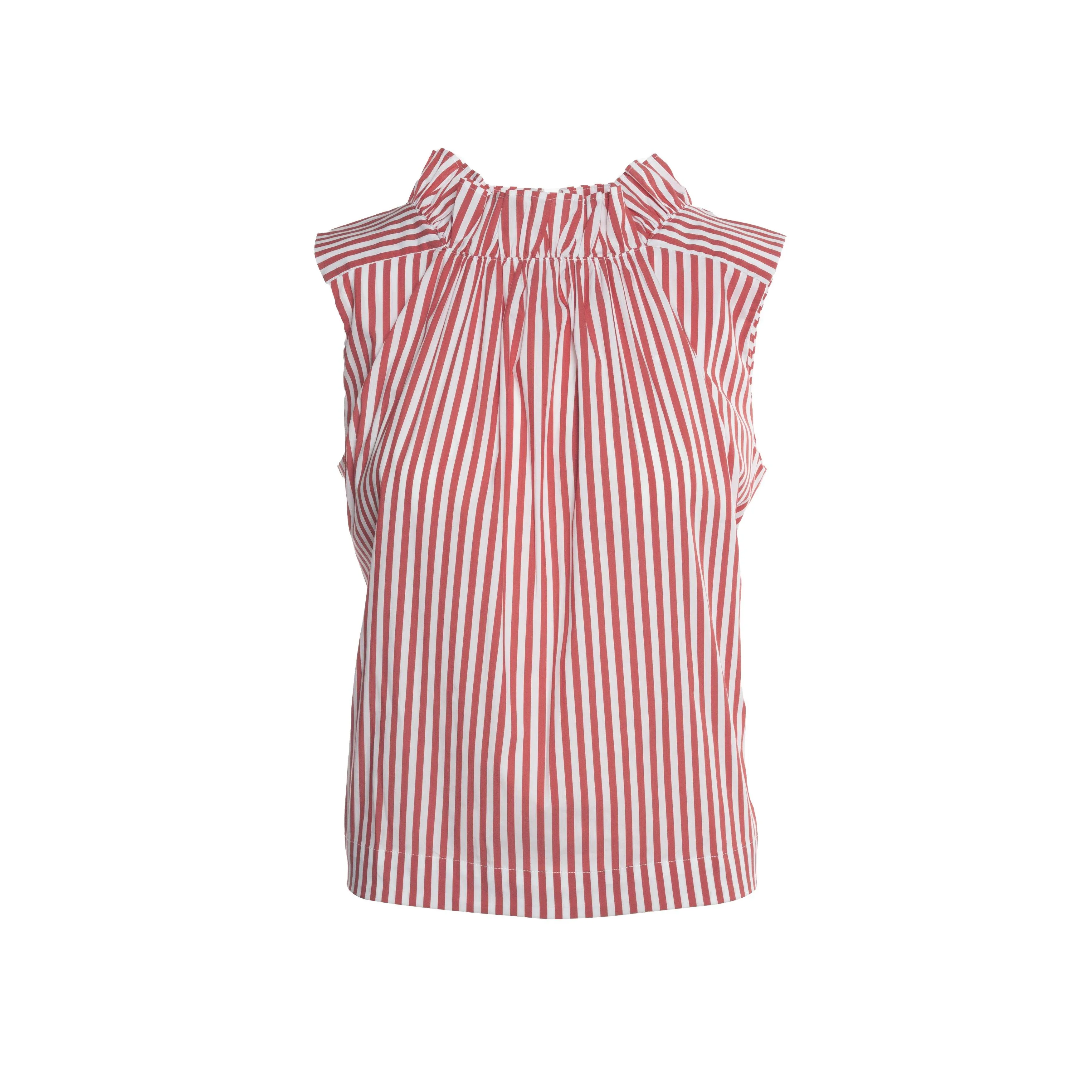 Lucia Ruffle Top in Performance Poplin