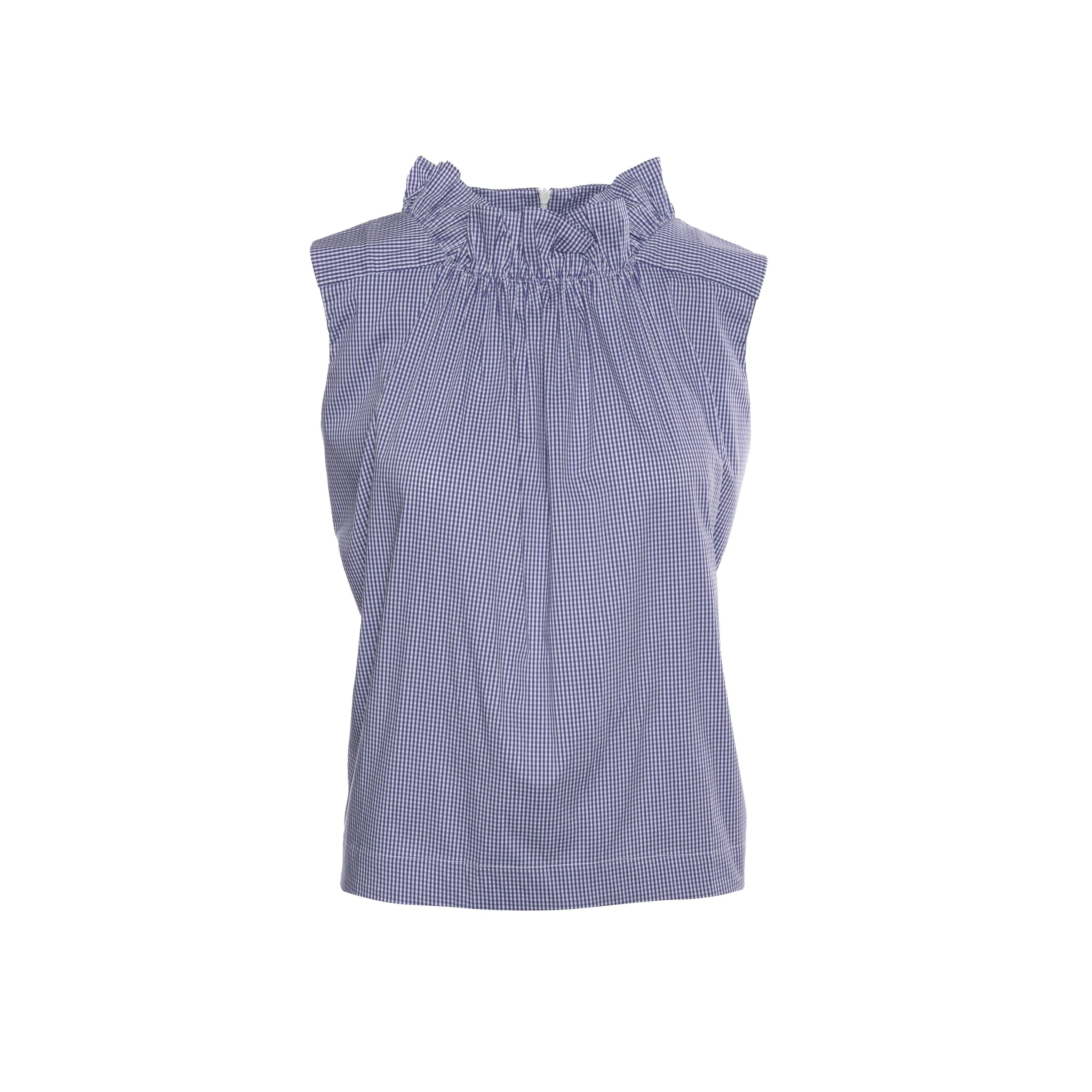 Lucia Ruffle Top in Performance Poplin
