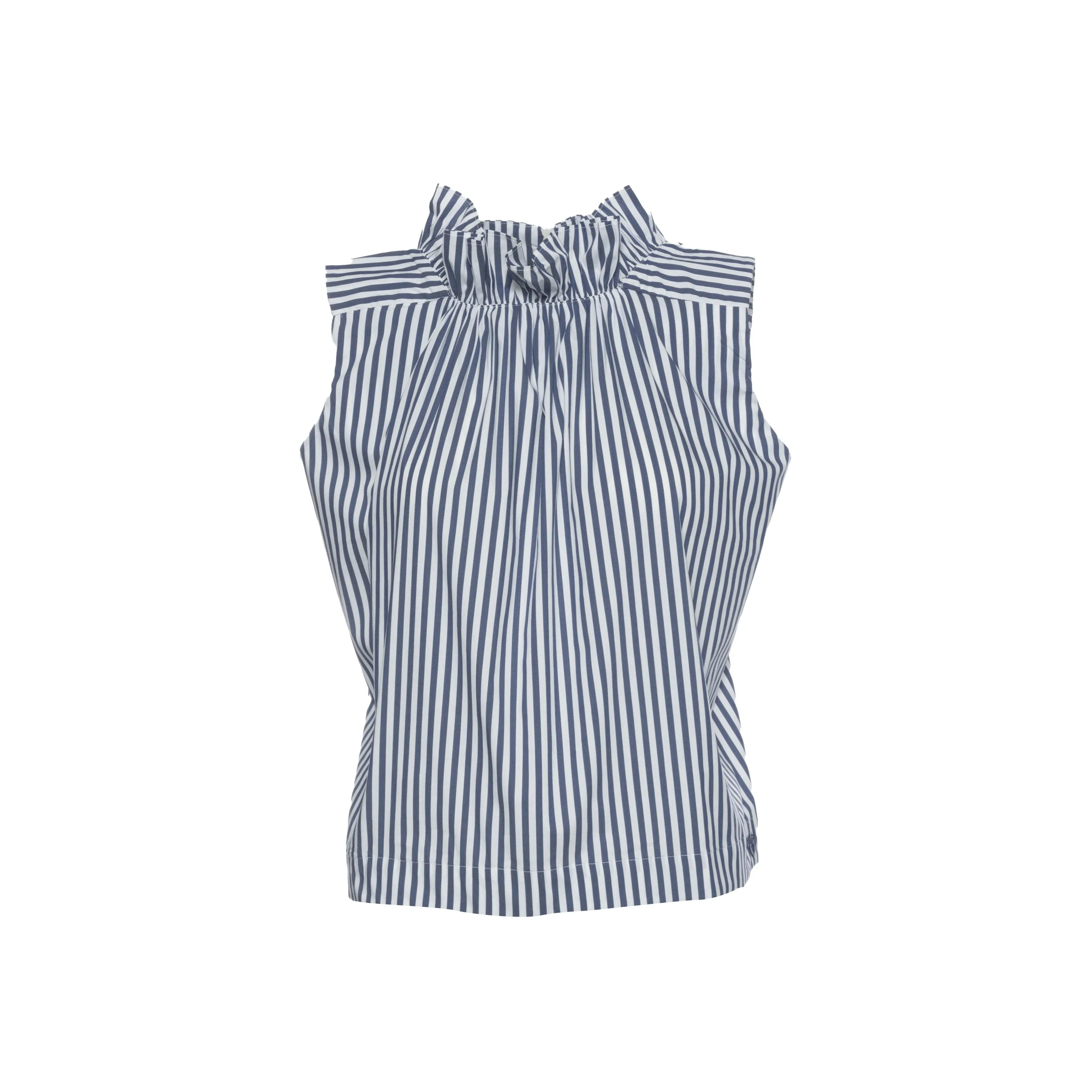 Lucia Ruffle Top in Performance Poplin