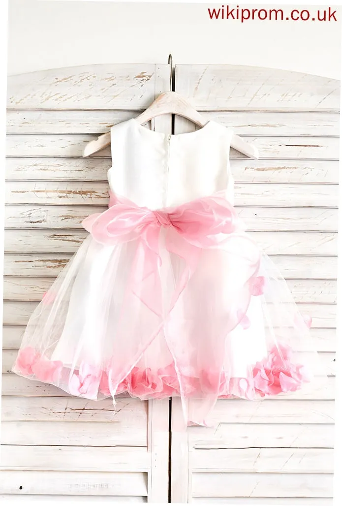 Neck Sleeveless Dress Flower Girl Dresses Organza/Satin/Tulle Girl Flower Maud - Scoop A-Line Knee-length Flower(s) With