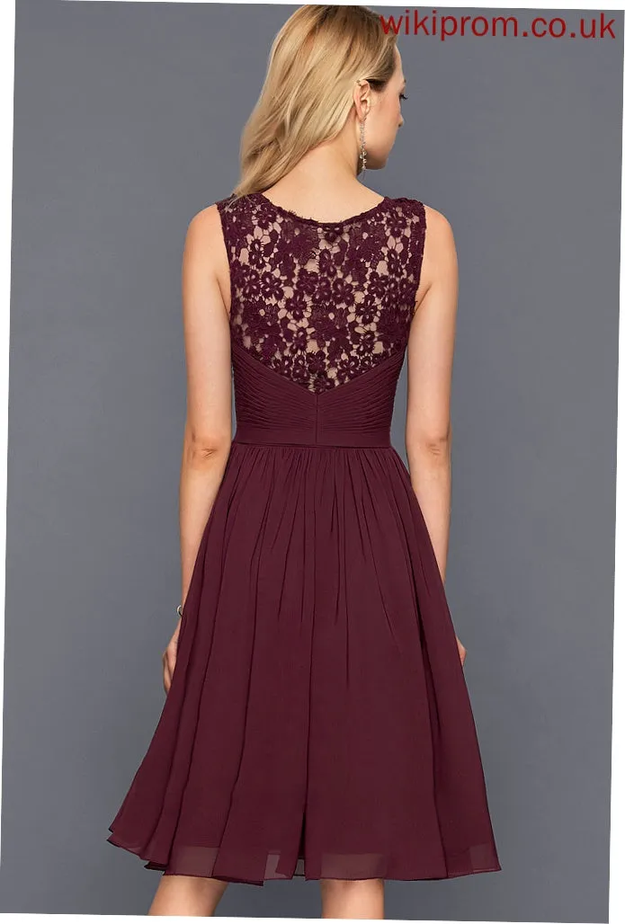 Neckline Length A-Line Embellishment Knee-Length Fabric Silhouette Ruffle V-neck Justice Sleeveless A-Line/Princess Bridesmaid Dresses