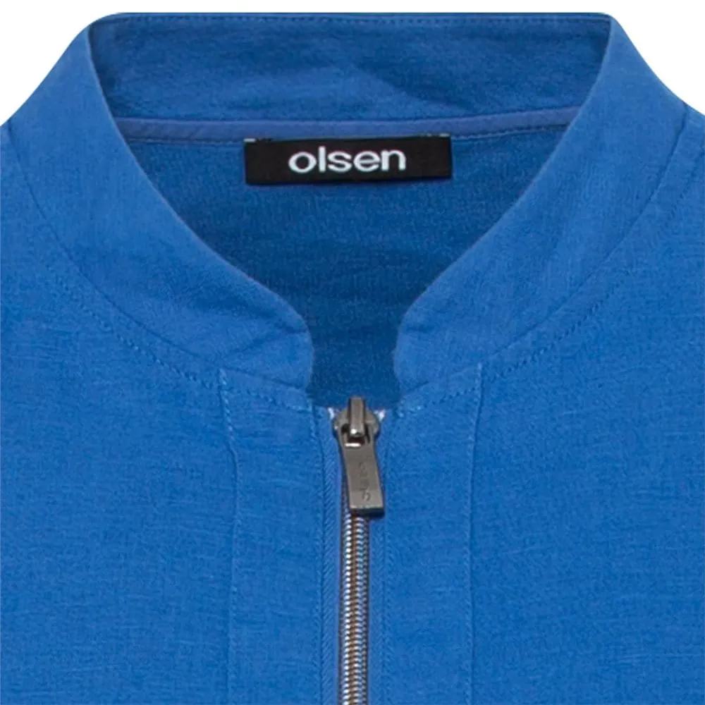 Olsen Linen Patch Jersey Jacket Cobalt