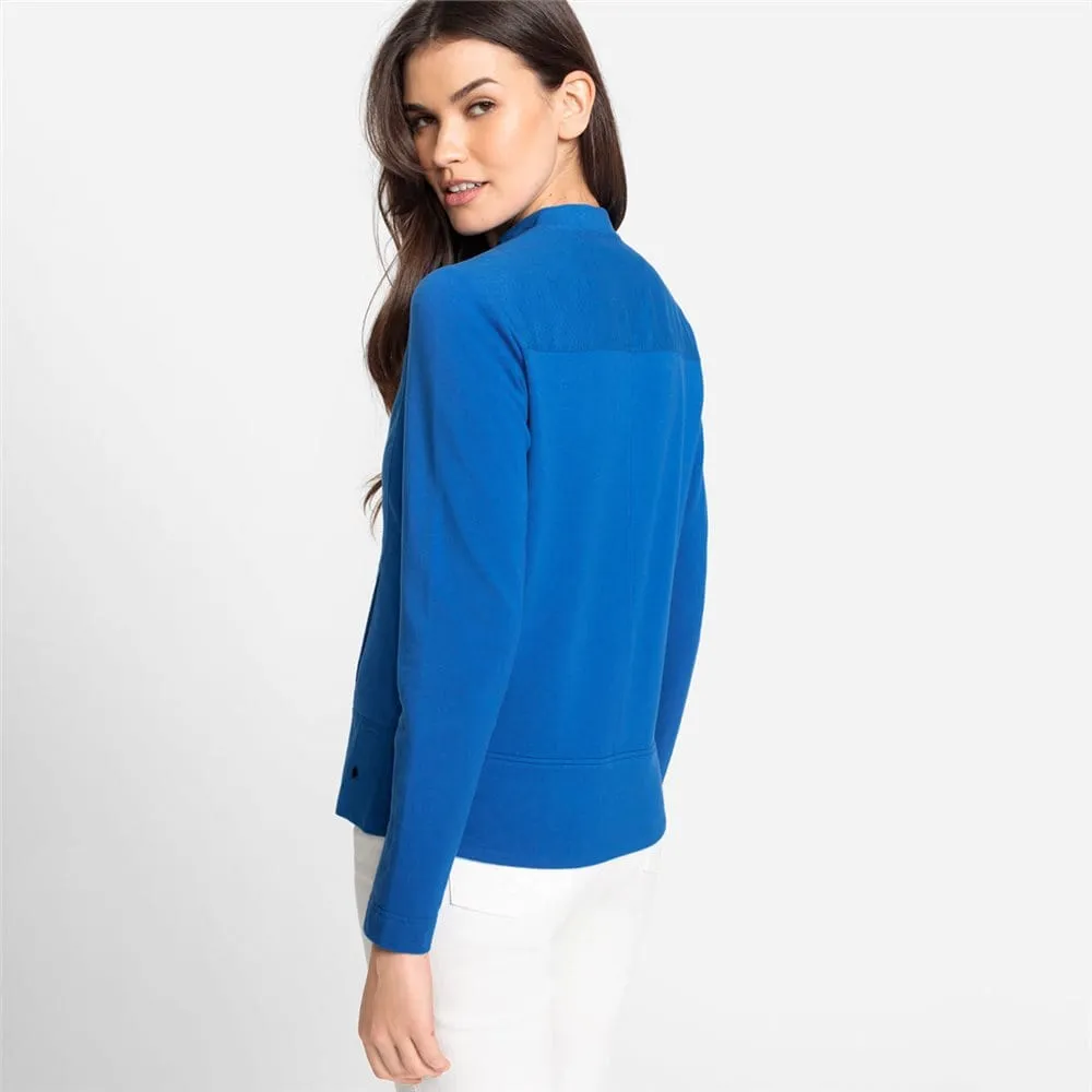 Olsen Linen Patch Jersey Jacket Cobalt