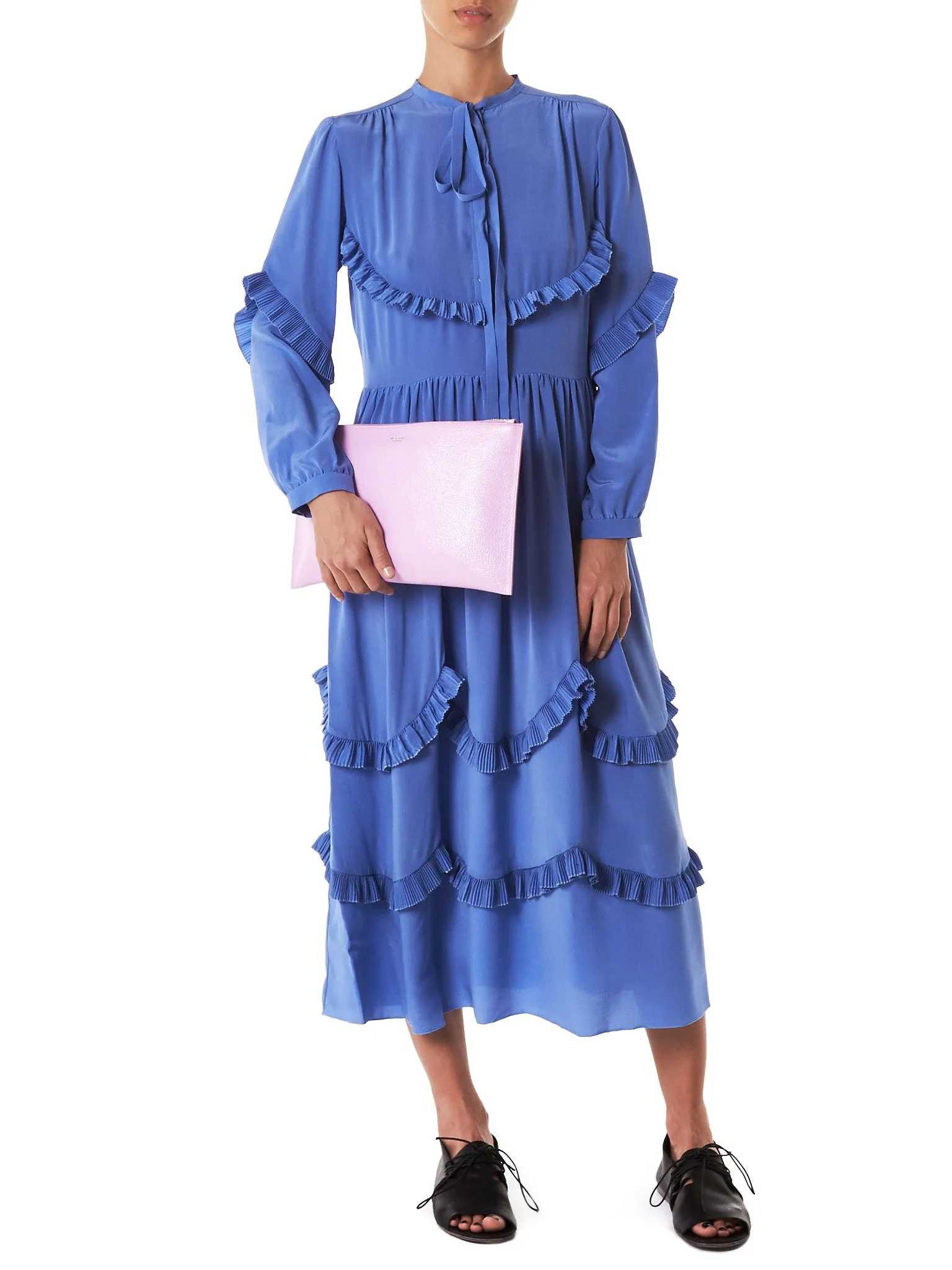 Pleated Ruffled Dress (ROWK505165-RK280100-435)
