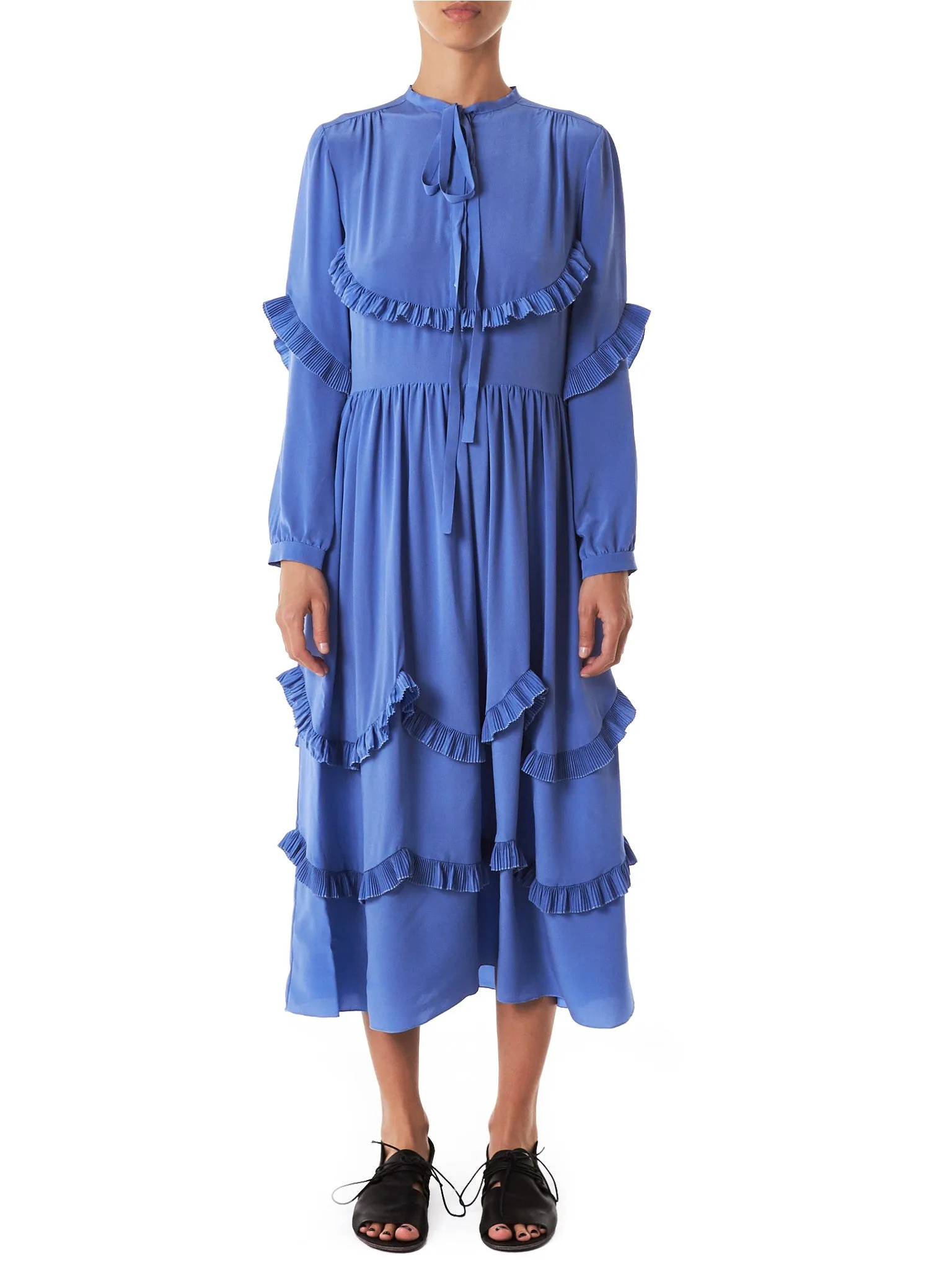 Pleated Ruffled Dress (ROWK505165-RK280100-435)