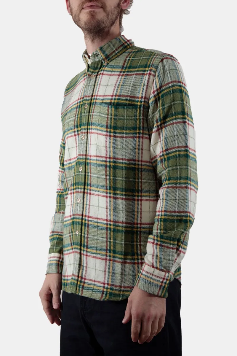 Portuguese Flannel Portlad Check Shirt (Ecru / Green)