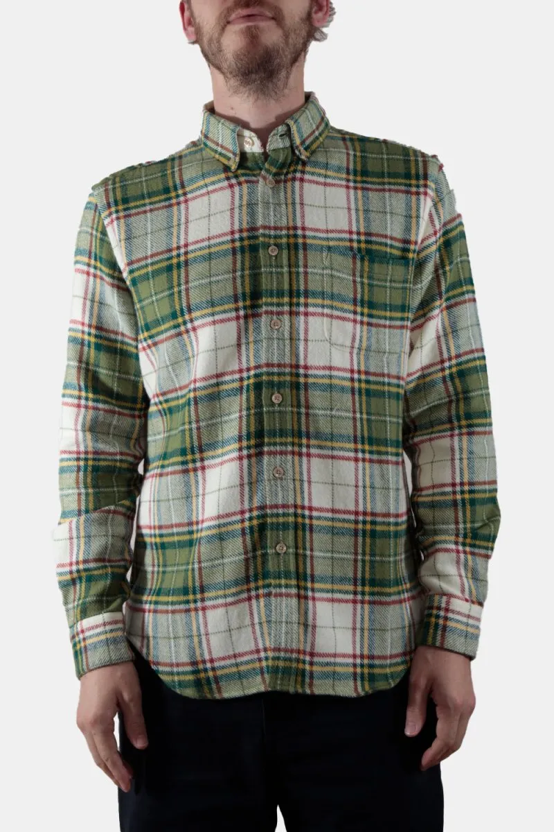 Portuguese Flannel Portlad Check Shirt (Ecru / Green)