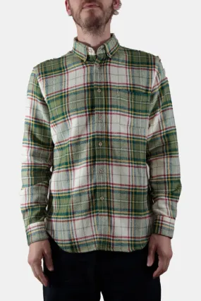 Portuguese Flannel Portlad Check Shirt (Ecru / Green)