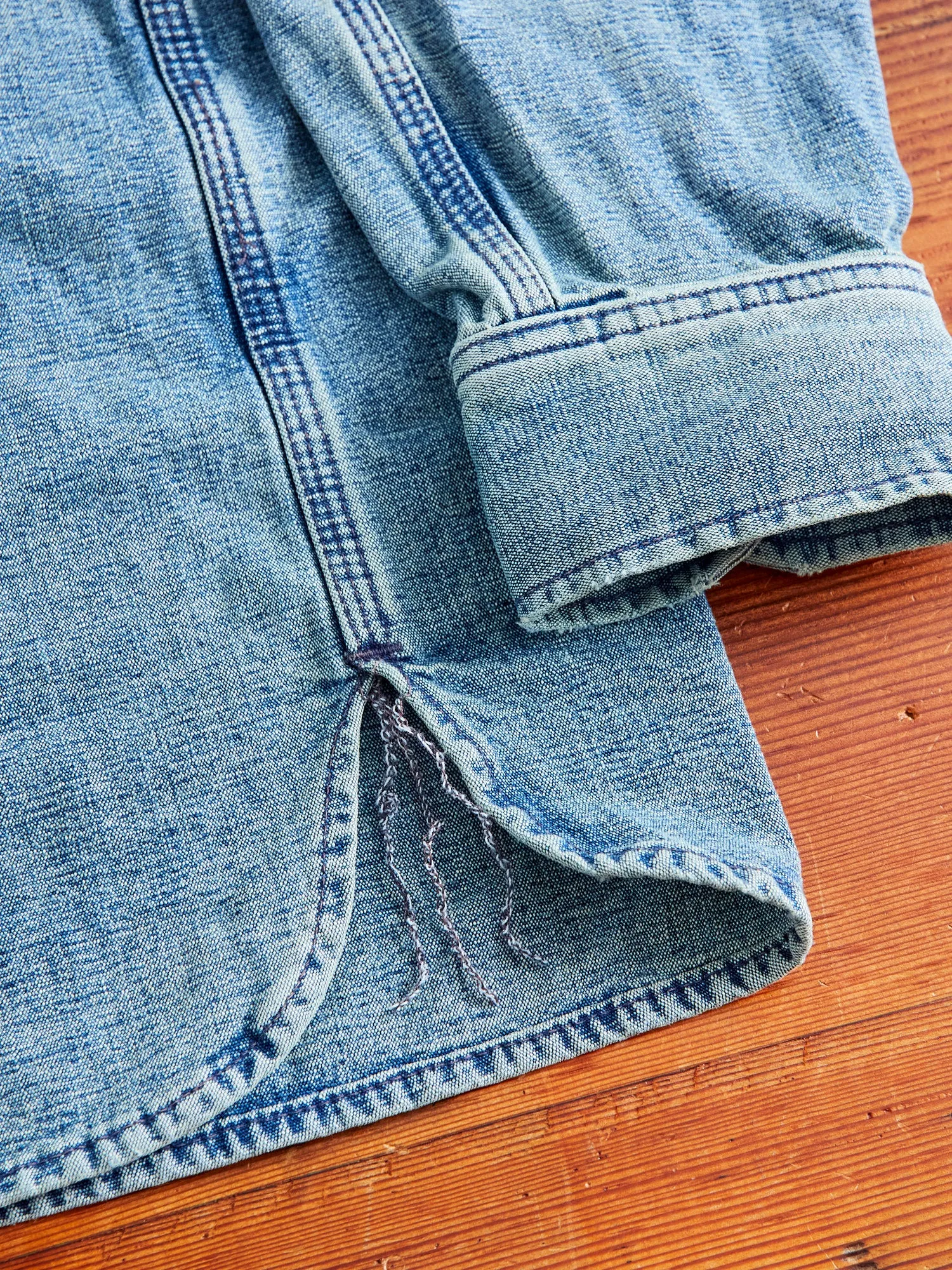 "Washed Out ISC" Work Shirt in Indigo