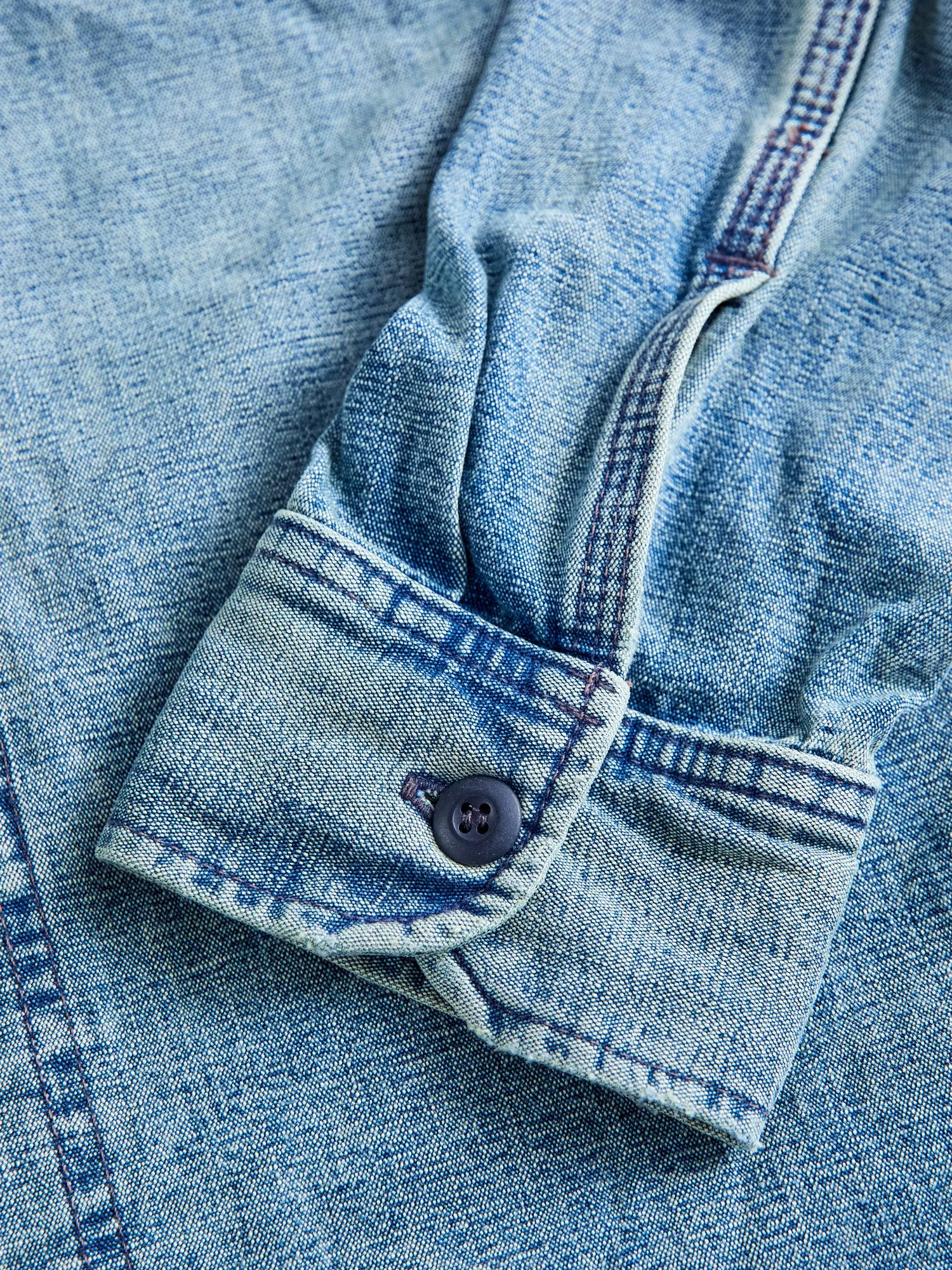 "Washed Out ISC" Work Shirt in Indigo