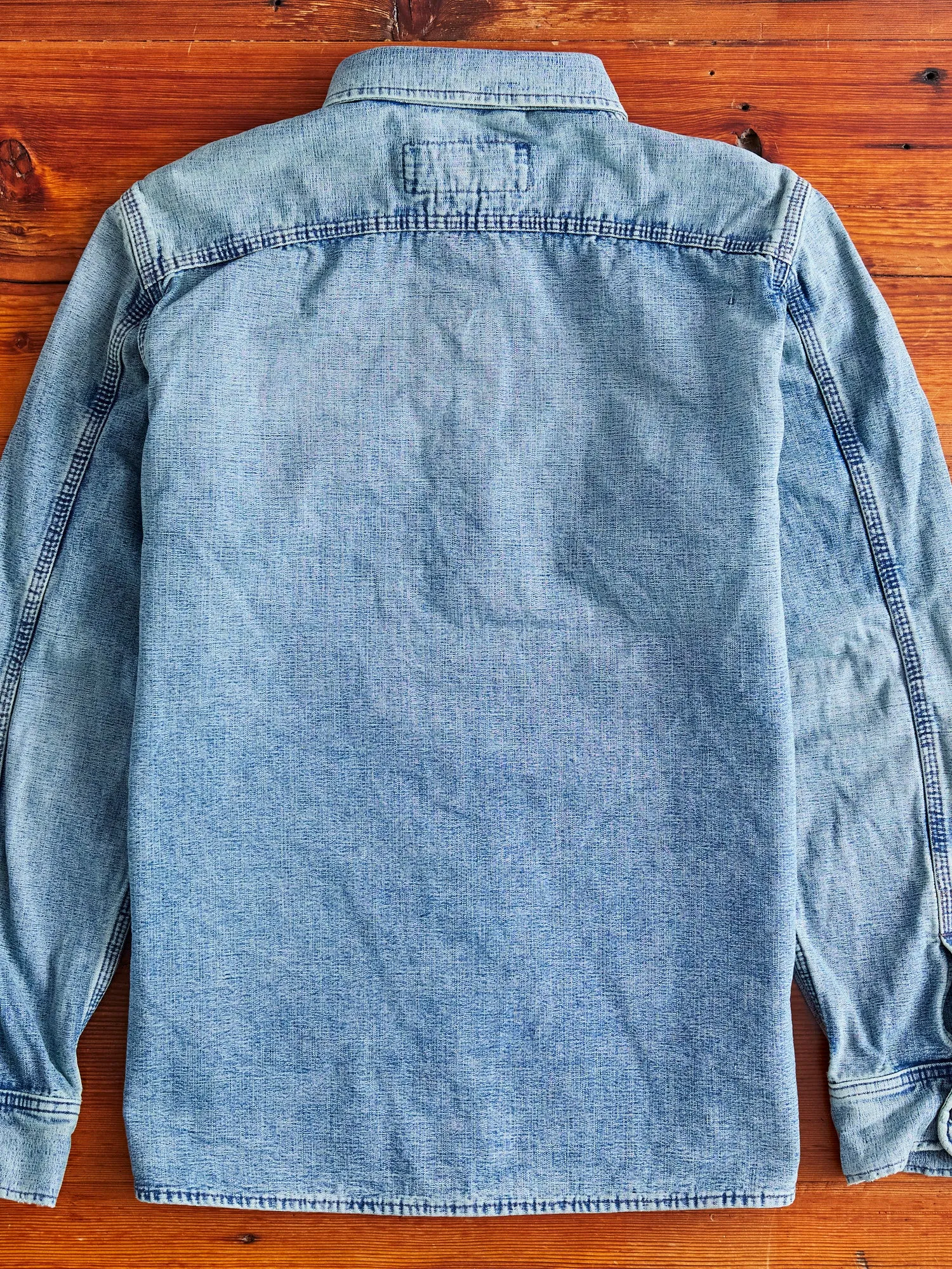 "Washed Out ISC" Work Shirt in Indigo