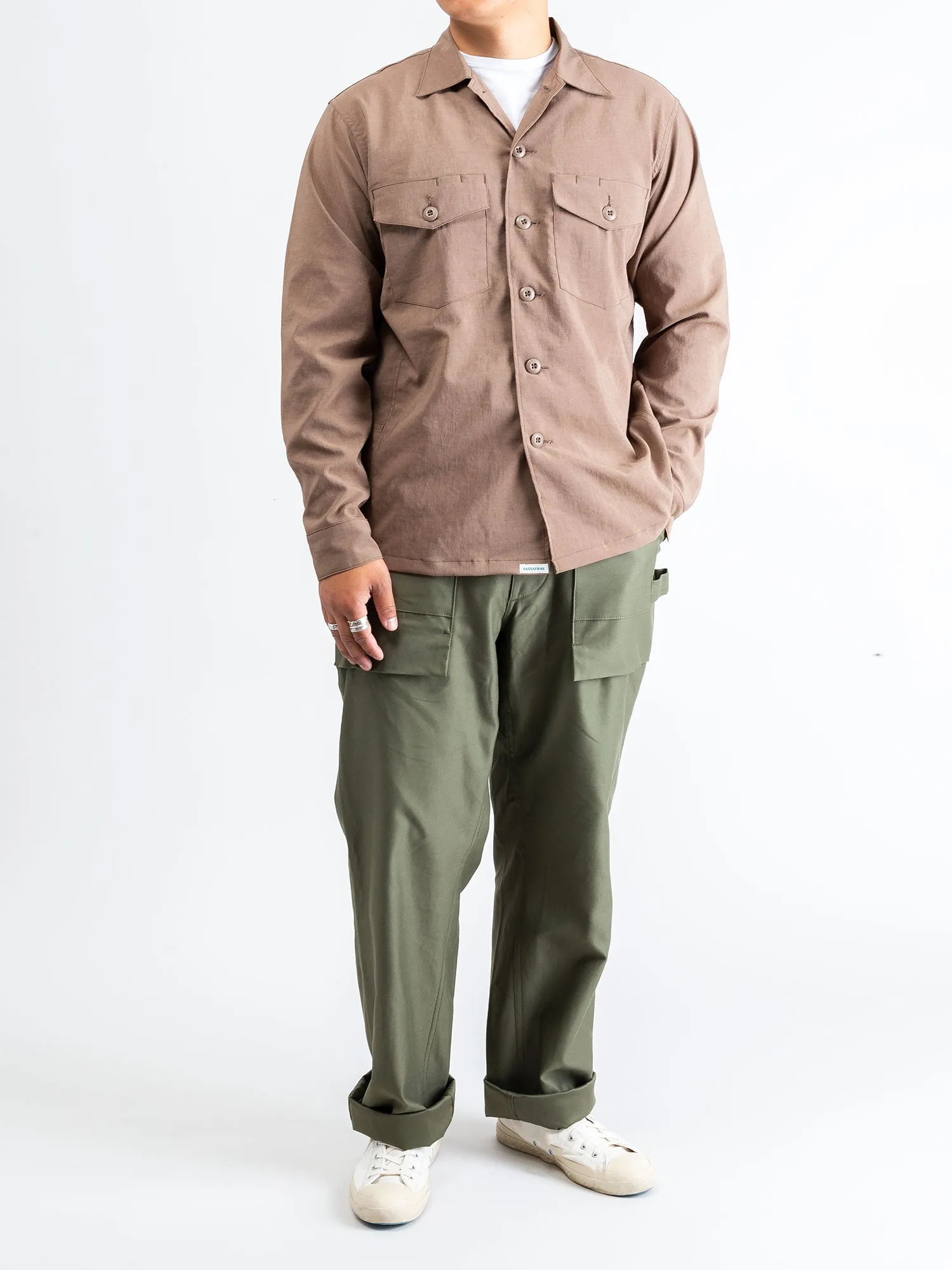 Stretch Gardener Half Shirt in Beige