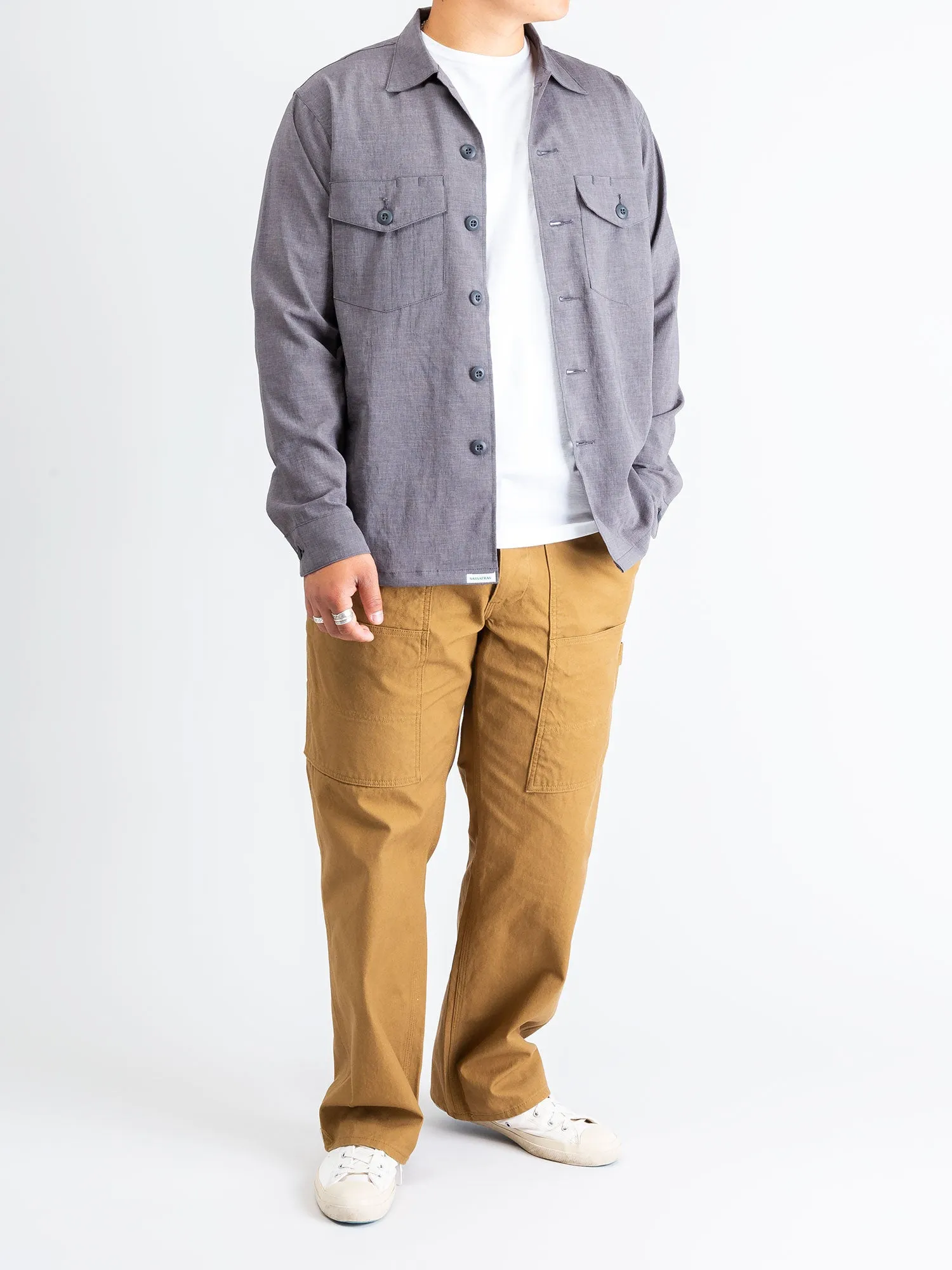 Stretch Gardener Half Shirt in Charcoal